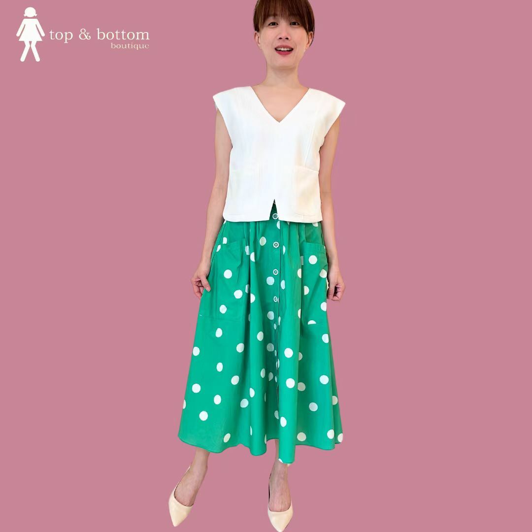 POLKA DOT POCKET MIDI SKIRT