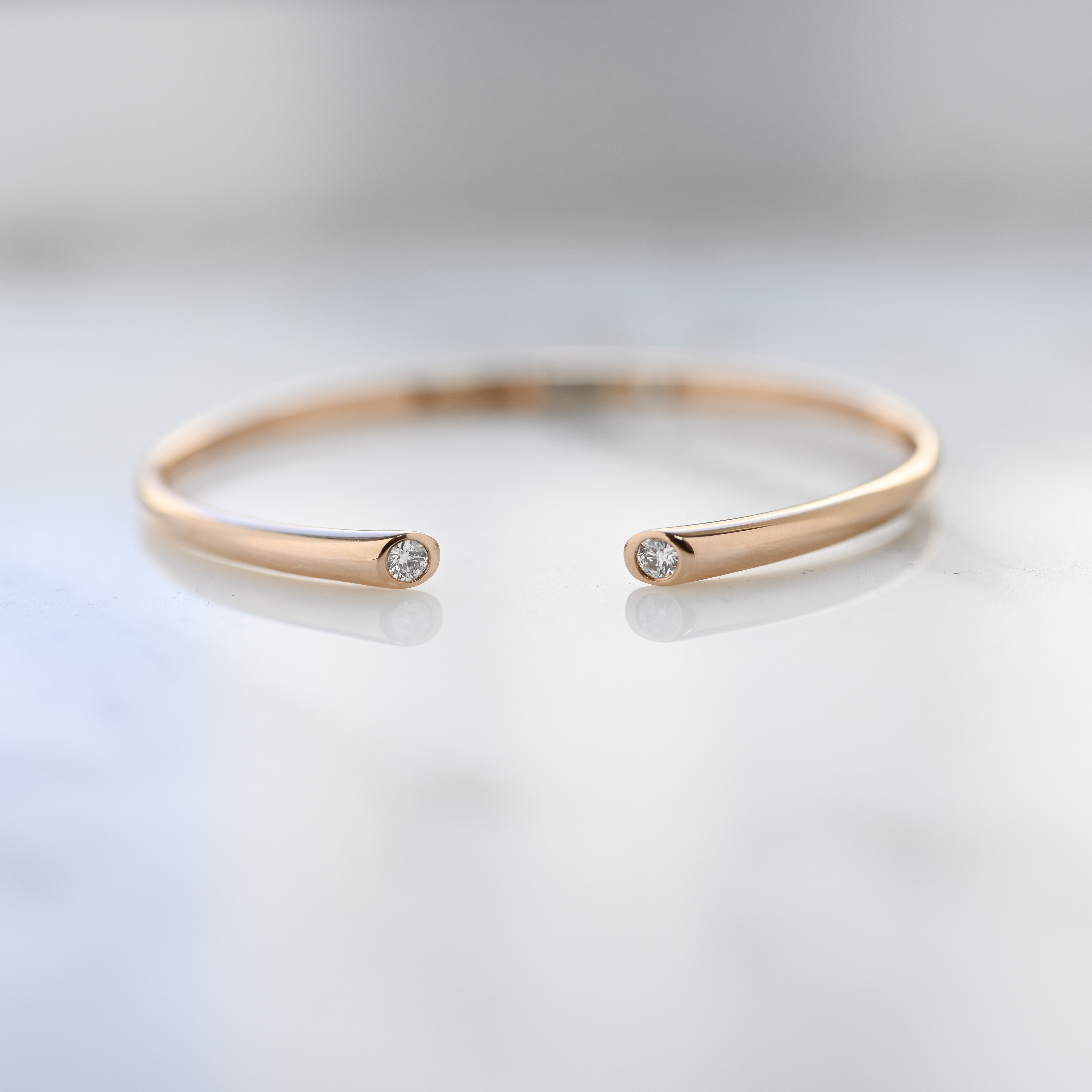 18K Flame Open Diamond Bangle