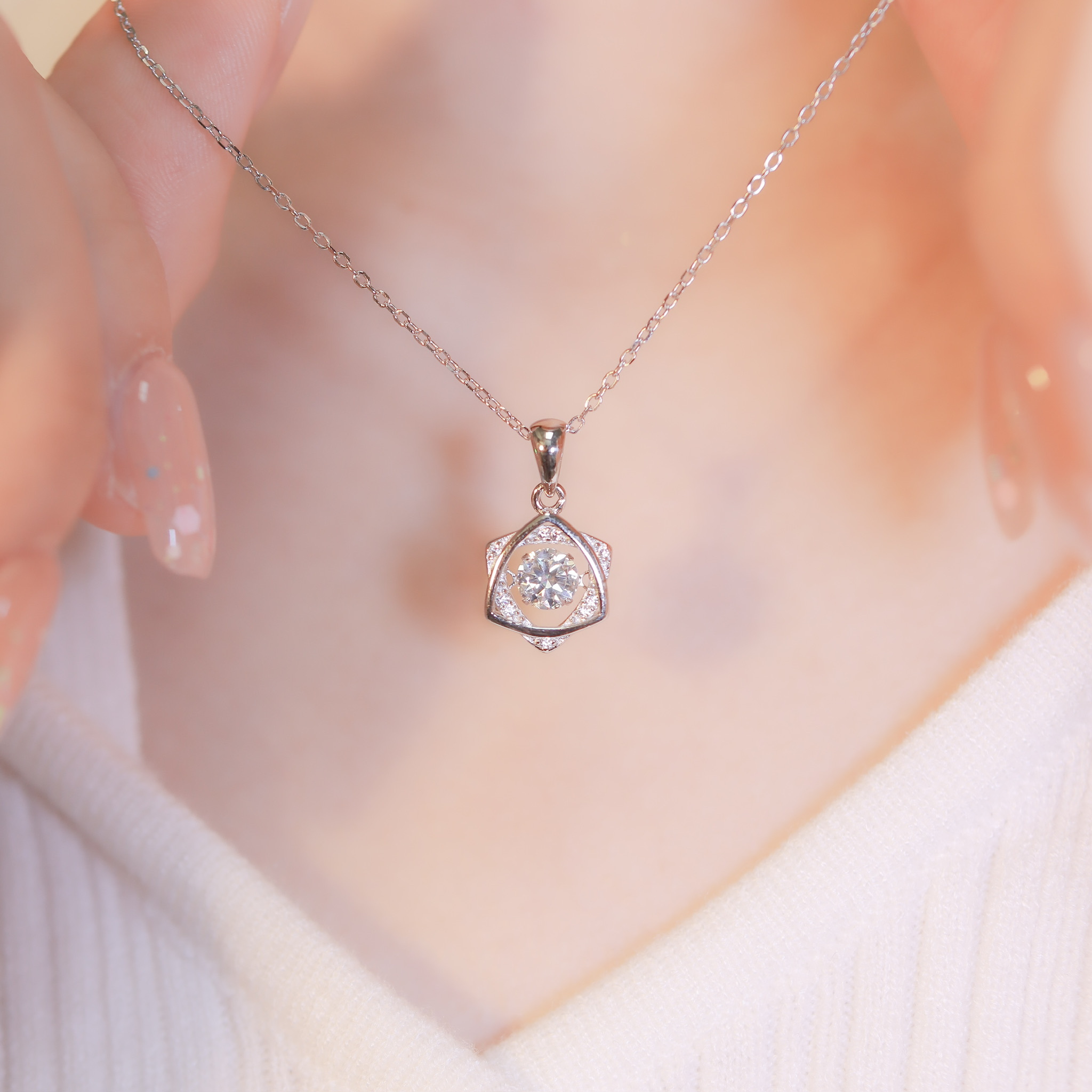 | 925 Silver・White Gold・Rose Gold | Dancing Protection Necklace（Silver / Rose Gold) | NE0979 |