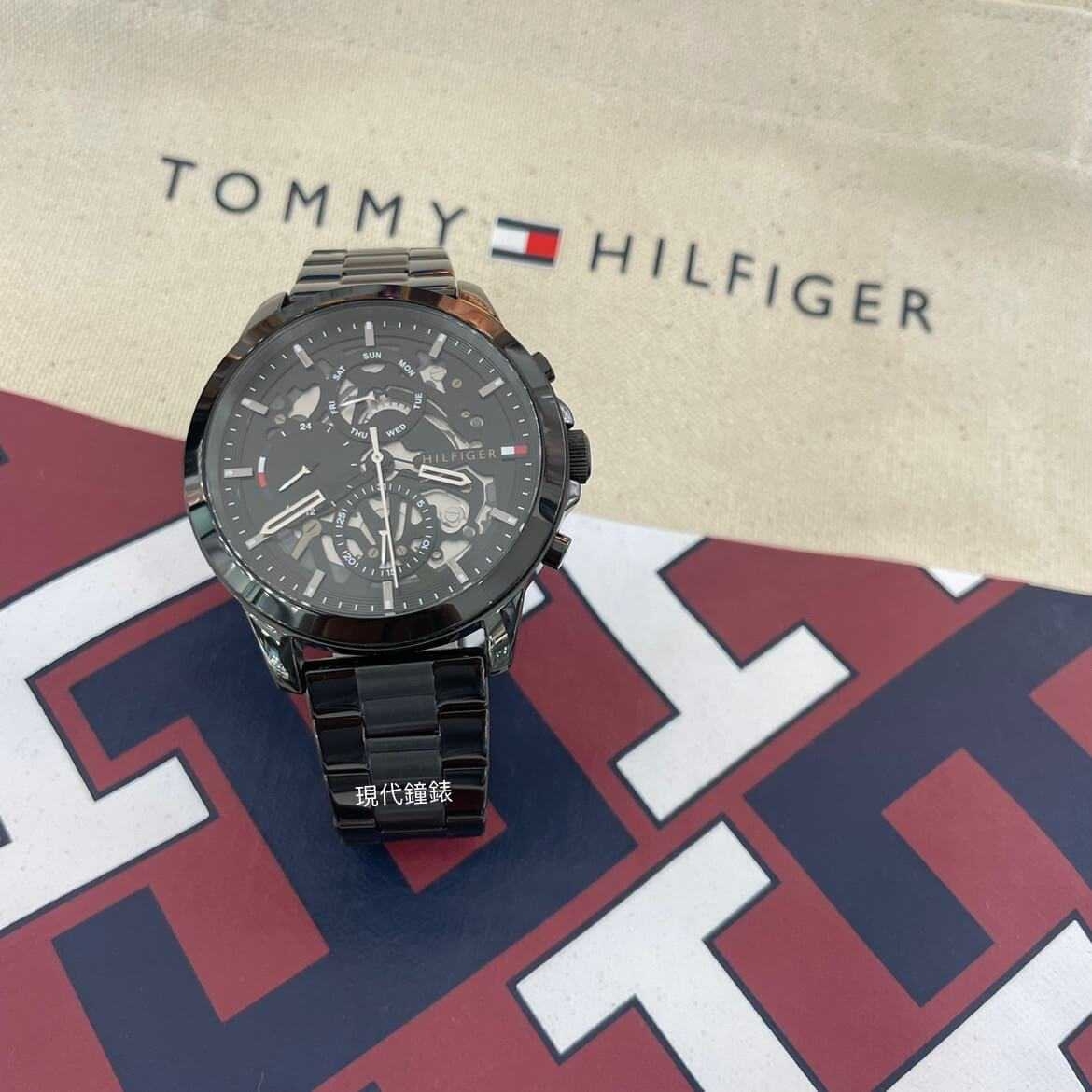 【Tommy Hilfiger】時尚造型鏤空石英腕錶 1710478 44mm 現代鐘錶