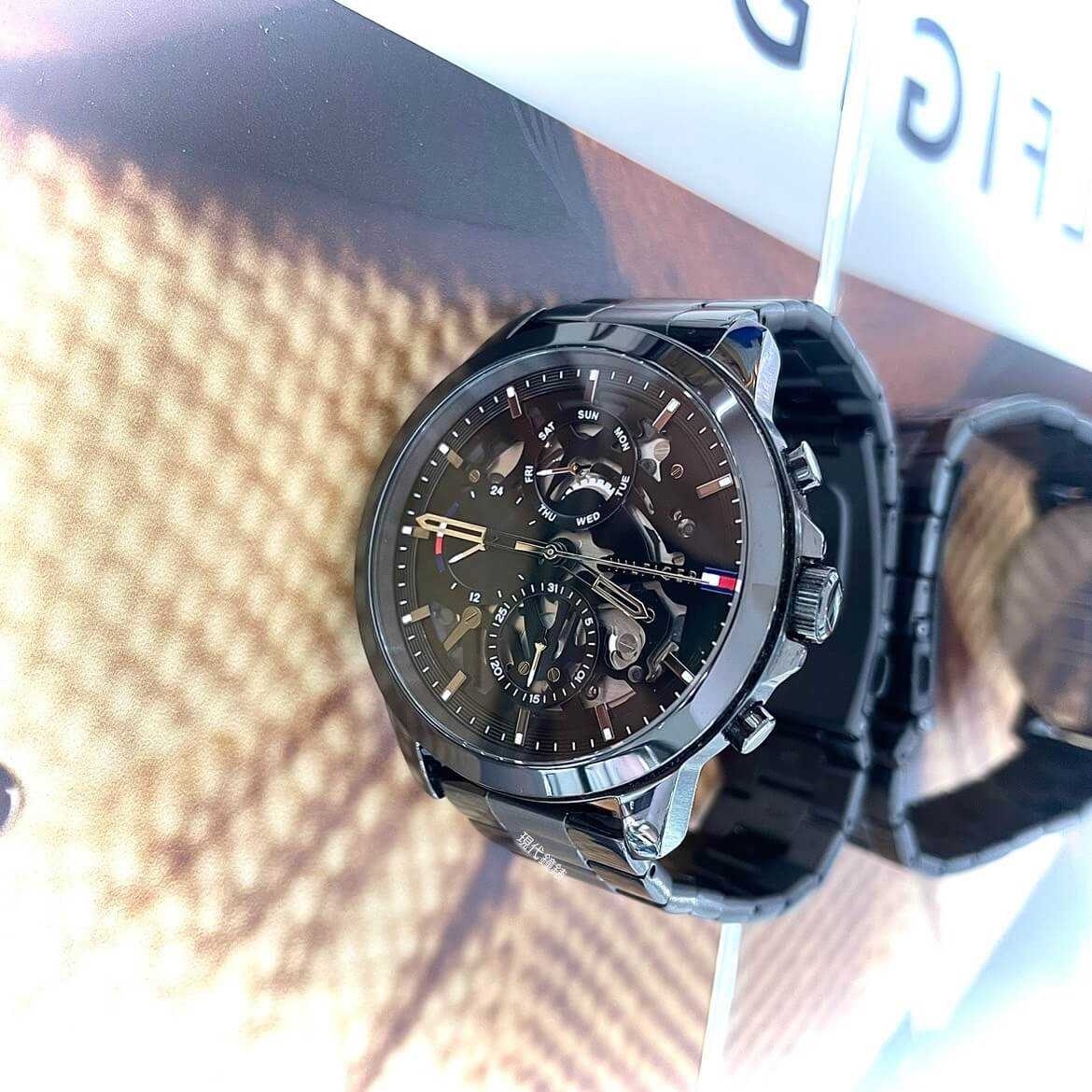 【Tommy Hilfiger】時尚造型鏤空石英腕錶 1710478 44mm 現代鐘錶