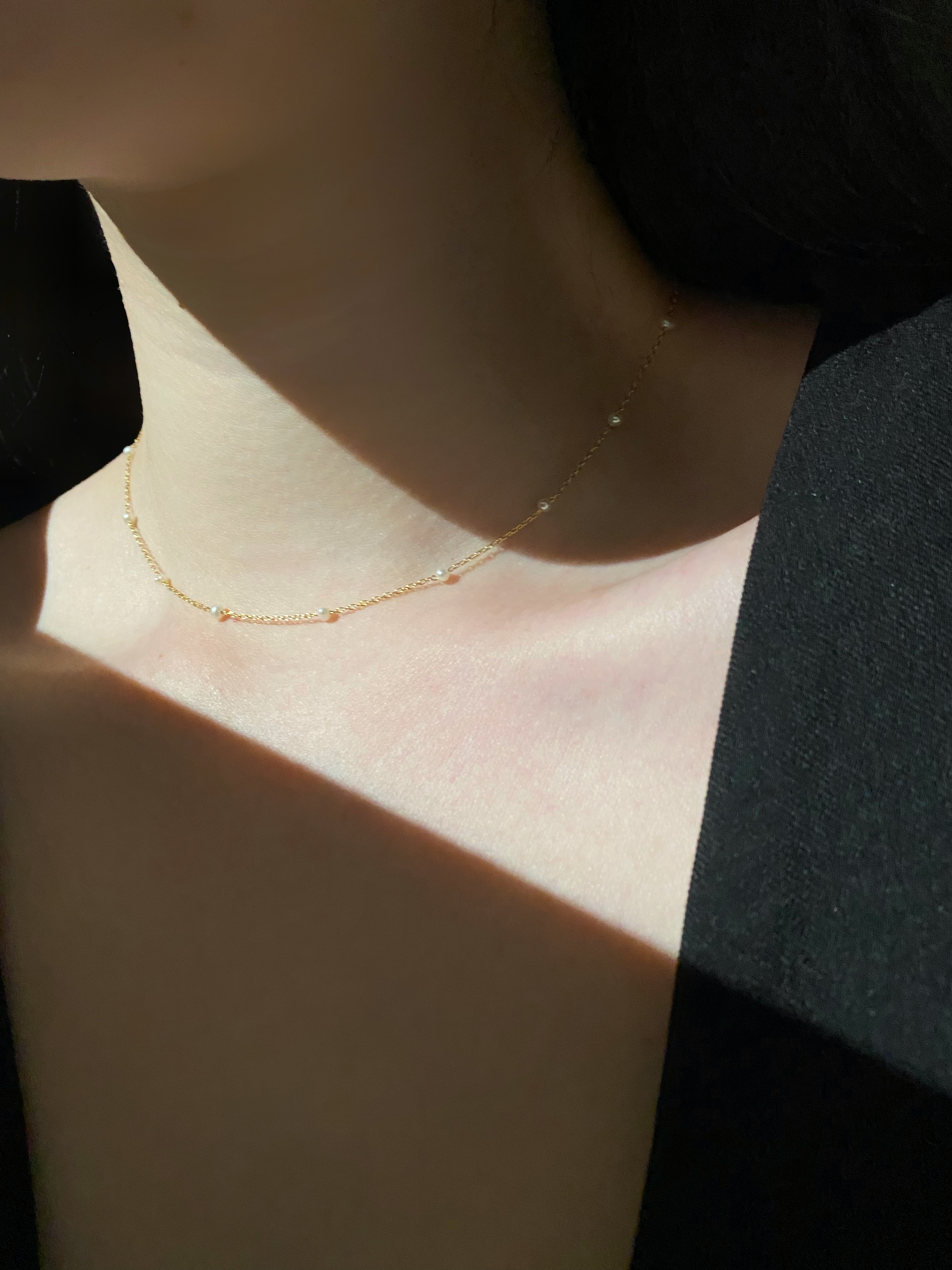 間隔米粒珍珠項鍊