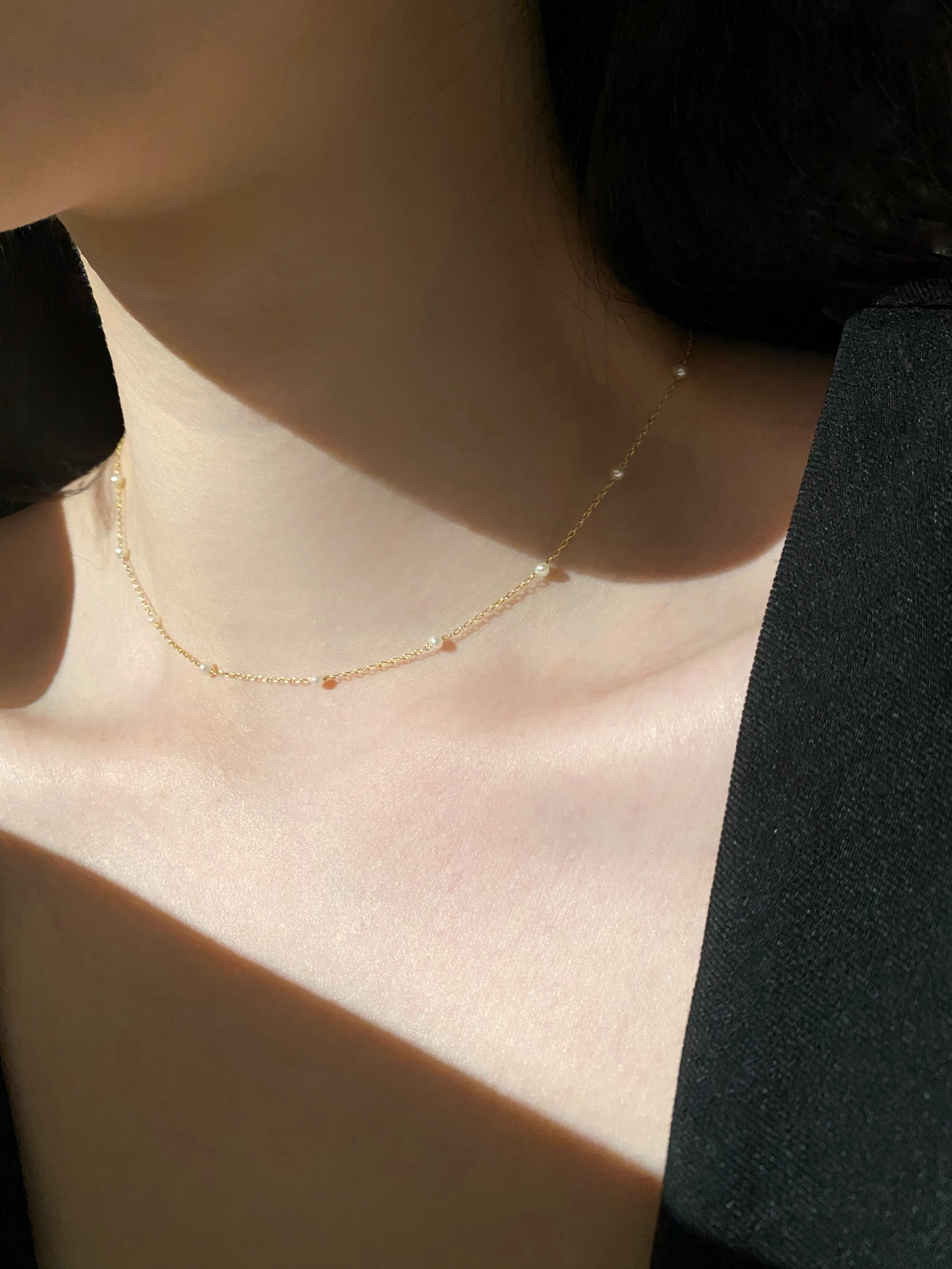 間隔米粒珍珠項鍊