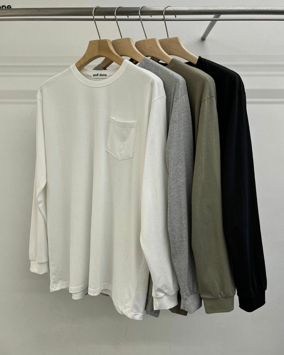 淨色袋口長袖衫 WELL DONE-003T