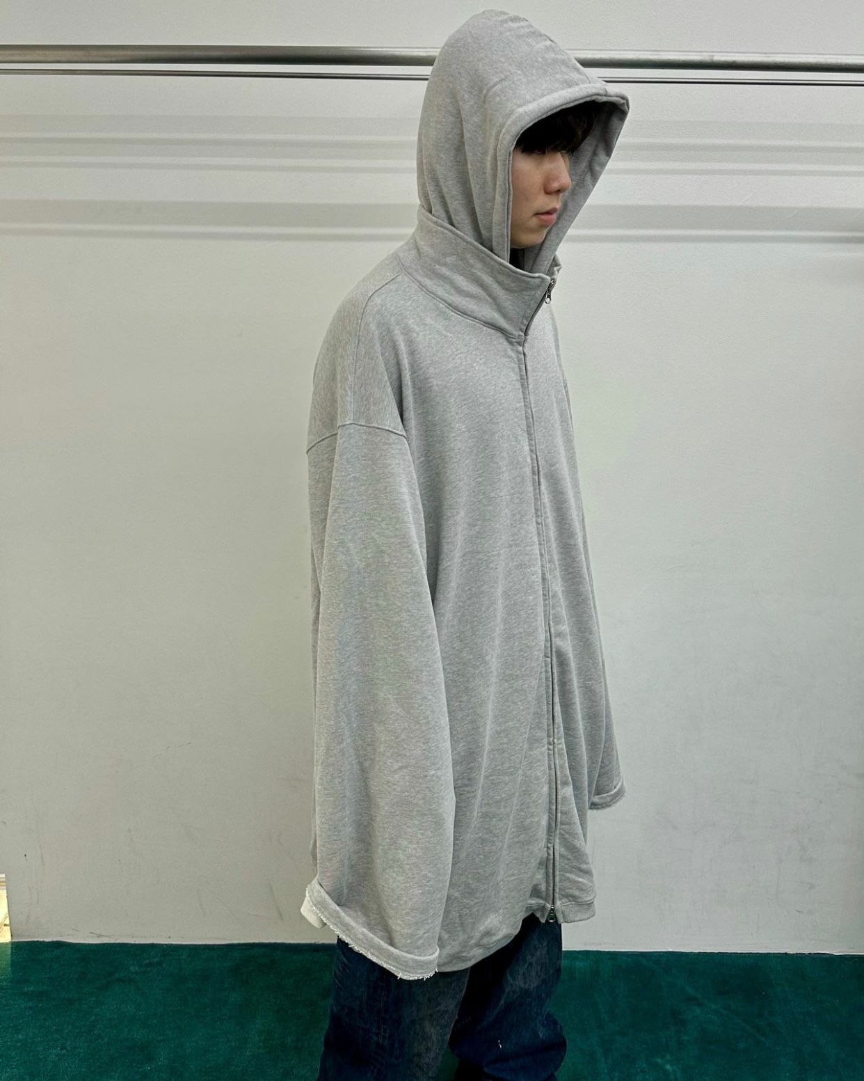 淨色連帽拉鍊外套 WELL DONE-006JK