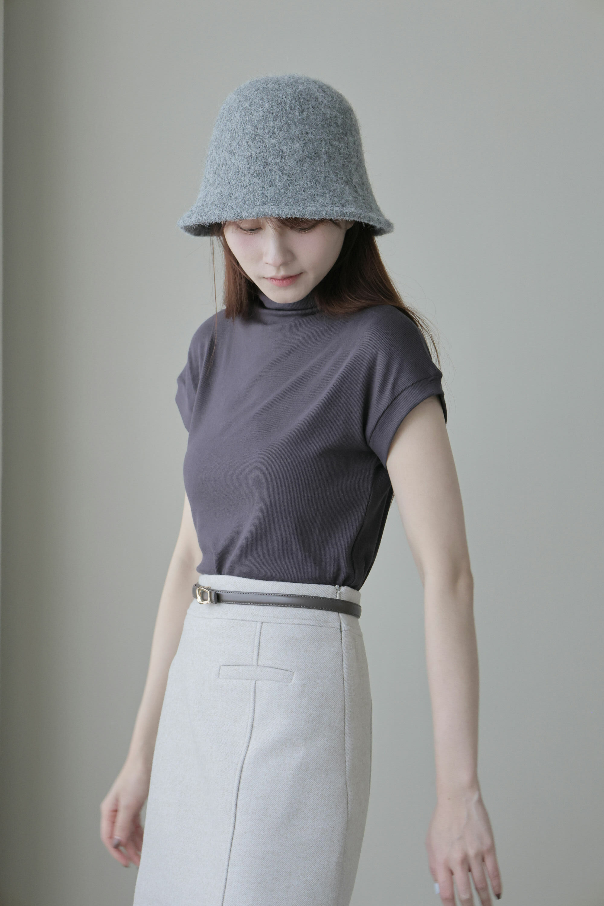 立領小飛袖微彈上衣