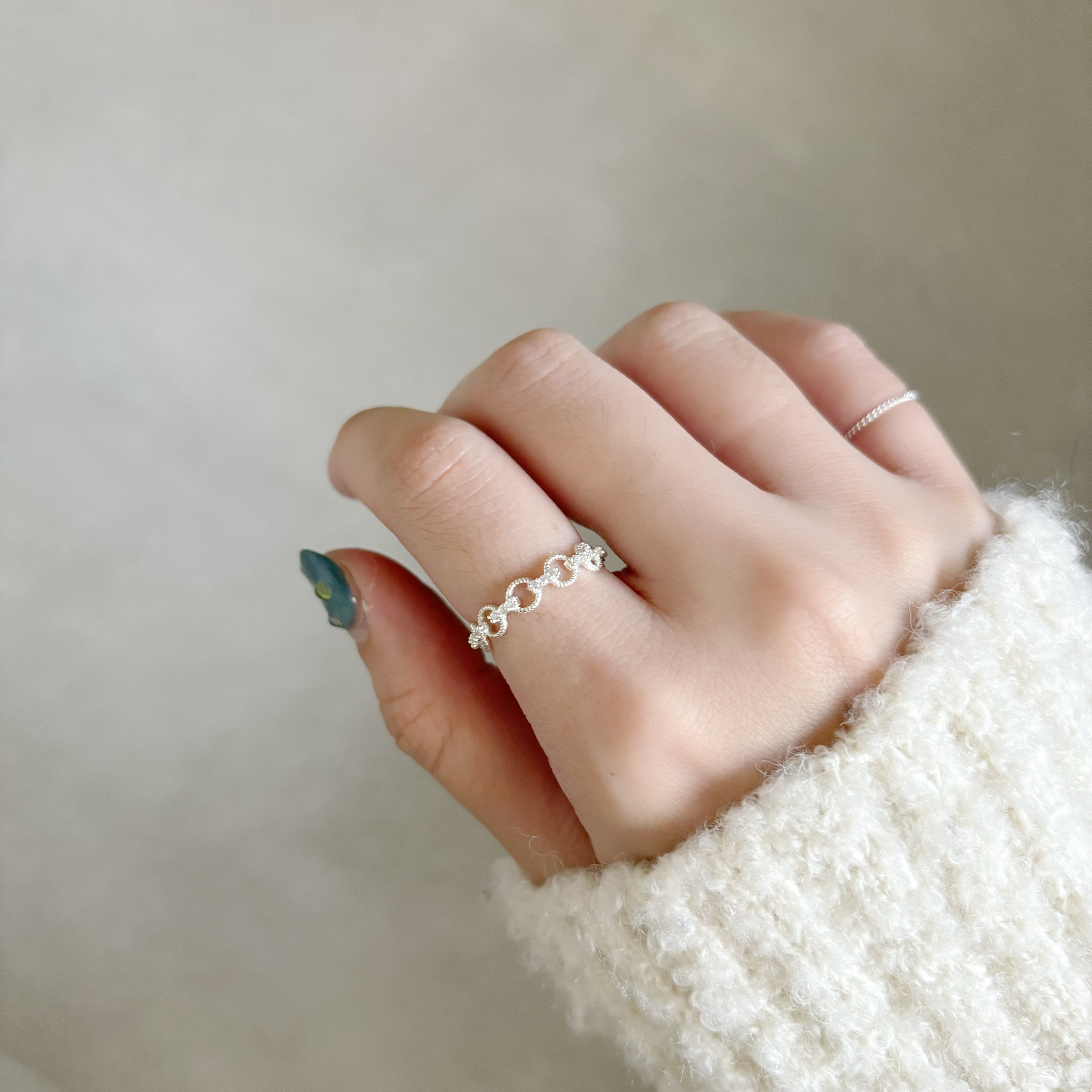 Round link鋯石戒指