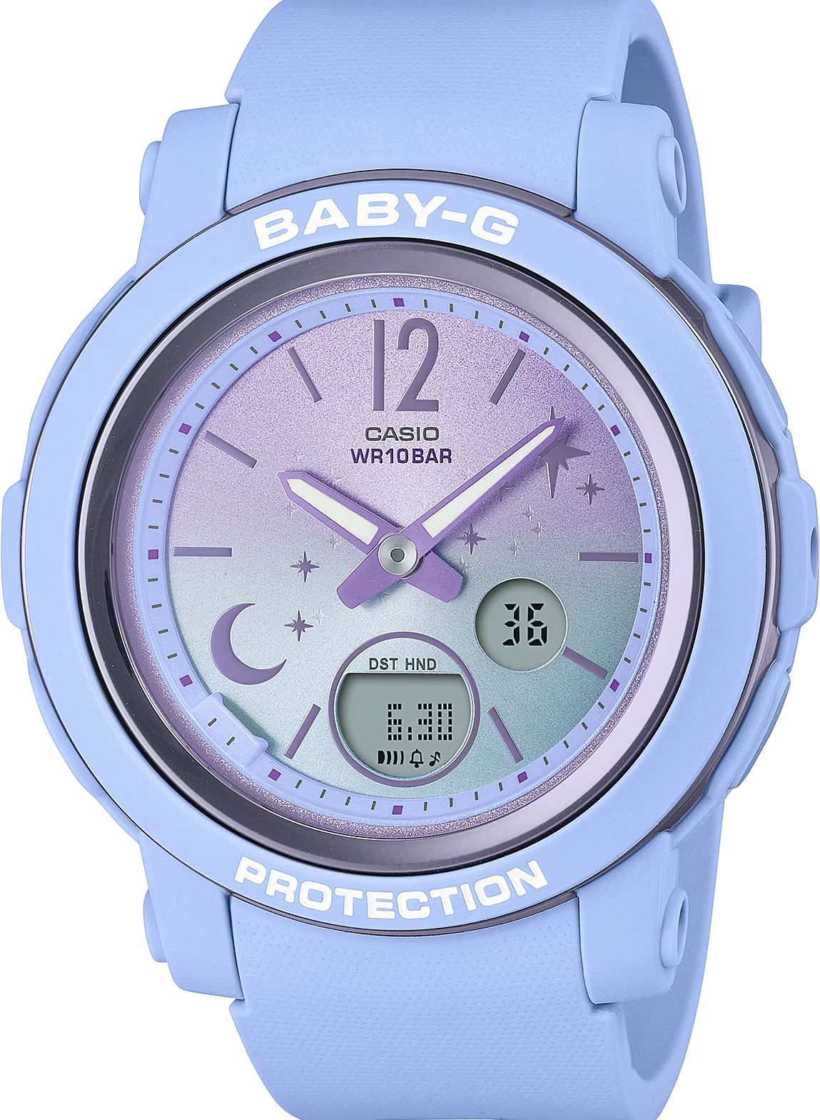 萬年鐘錶 - BABY-G   漸層色調-簡約輕巧防震雙顯電子錶  BGA-290DS-2A  錶徑 : 41.5 MM