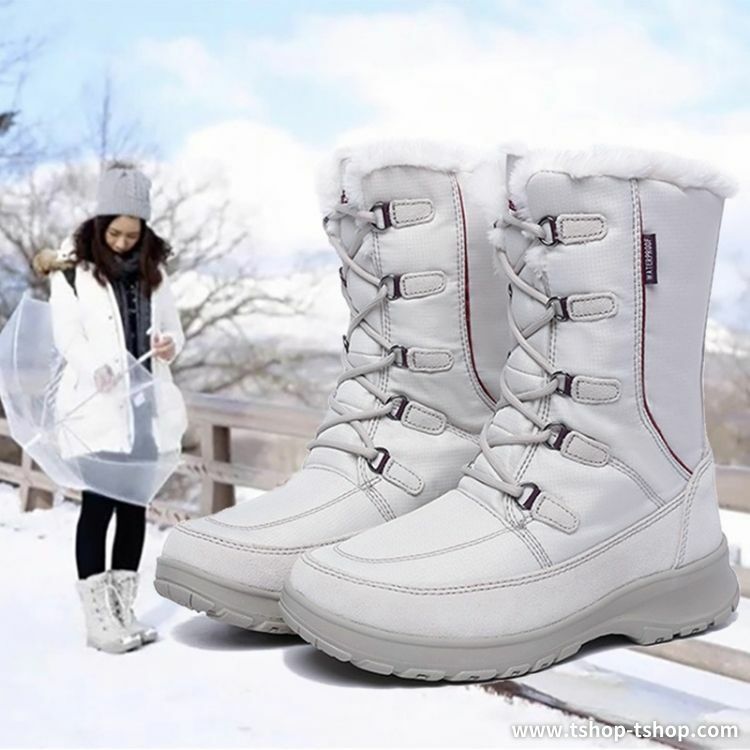 加絨加厚防水防滑中筒雪靴(三色)T5293 Tshop&titi女裝