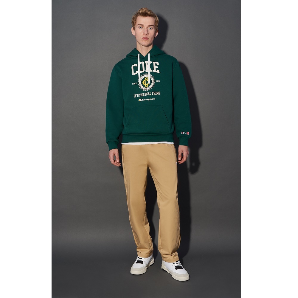 男款-Coca Cola x CHAMPION 男款 校園風連帽衛衣-綠色（220180-GS502）