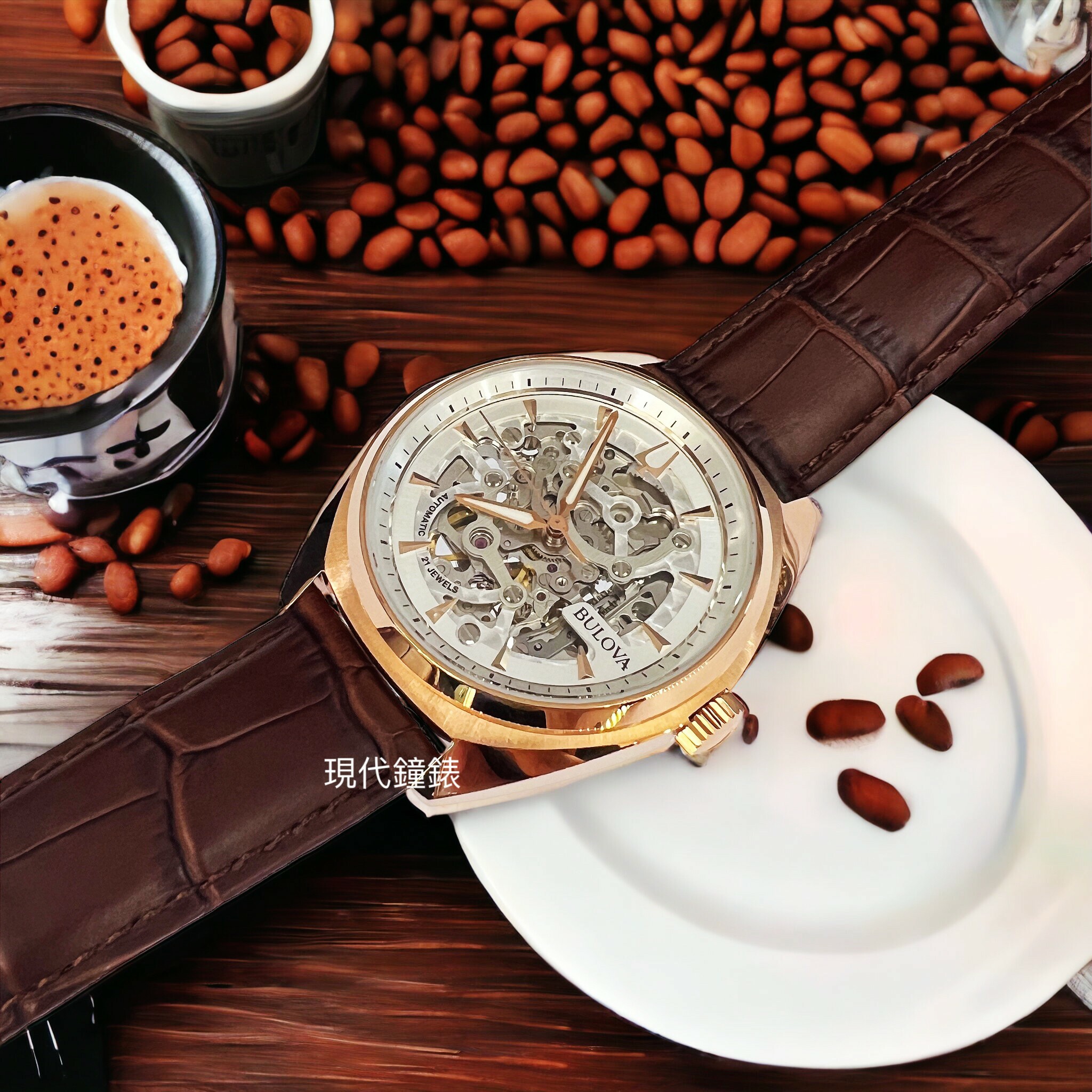 【BULOVA 寶路華】透視鏤空機械男錶97A175 41mm 現代鐘錶