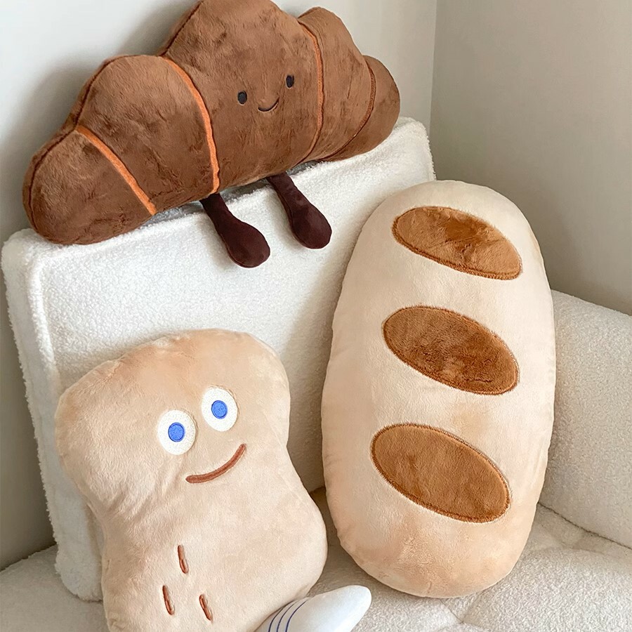 《3413》可愛表情麵包造型玩偶