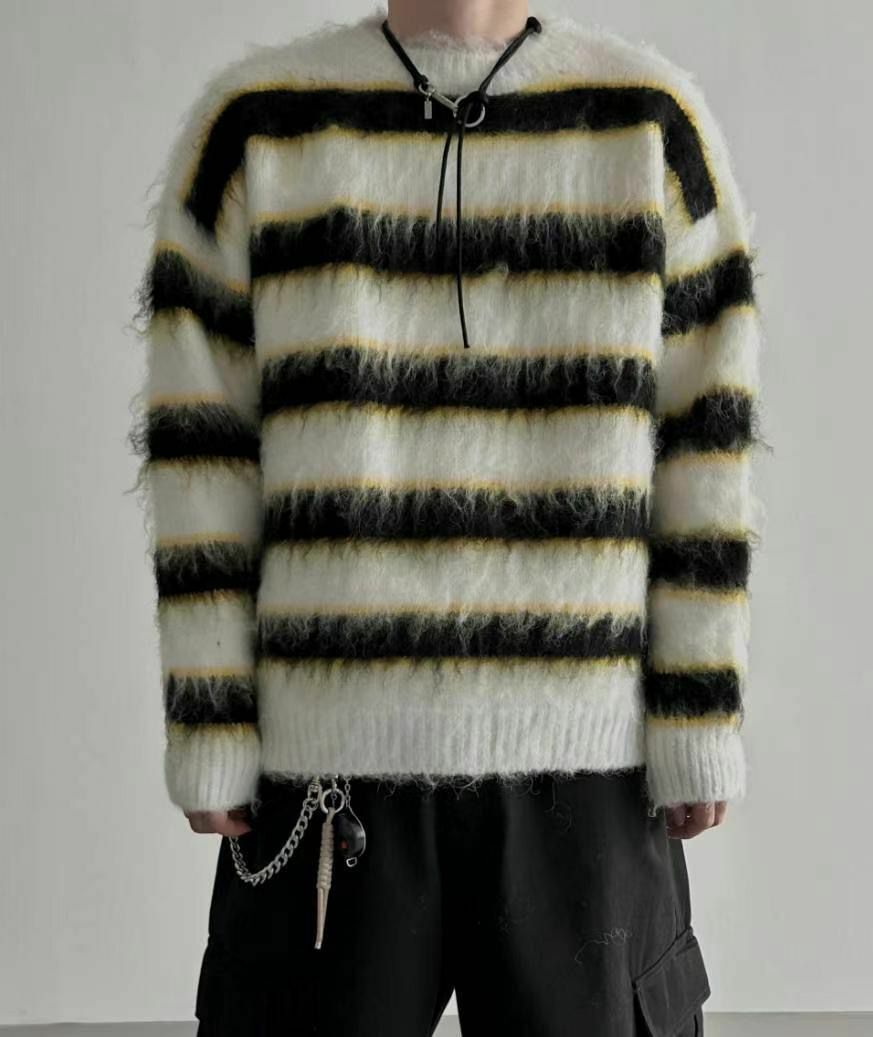 圓領橫紋針織衫 T5232