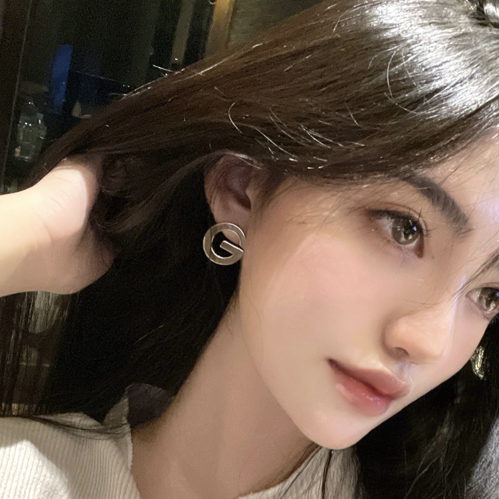 定製G 重磅質量英字母耳釘