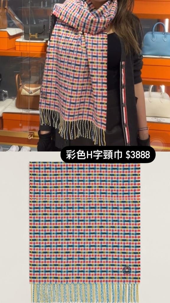 Hermes 彩色頸巾 -M