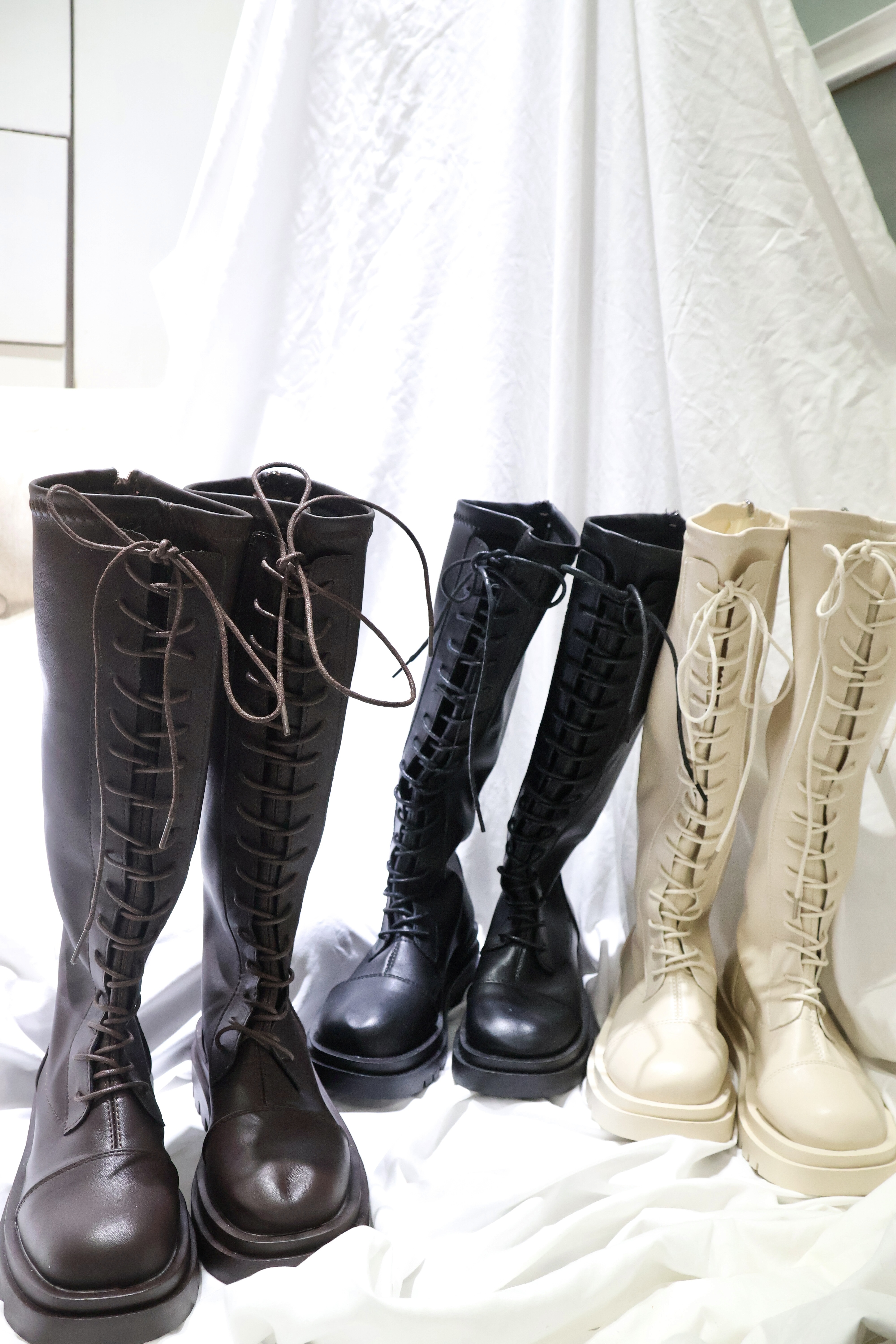 美拉德🤎顯瘦綁帶長靴