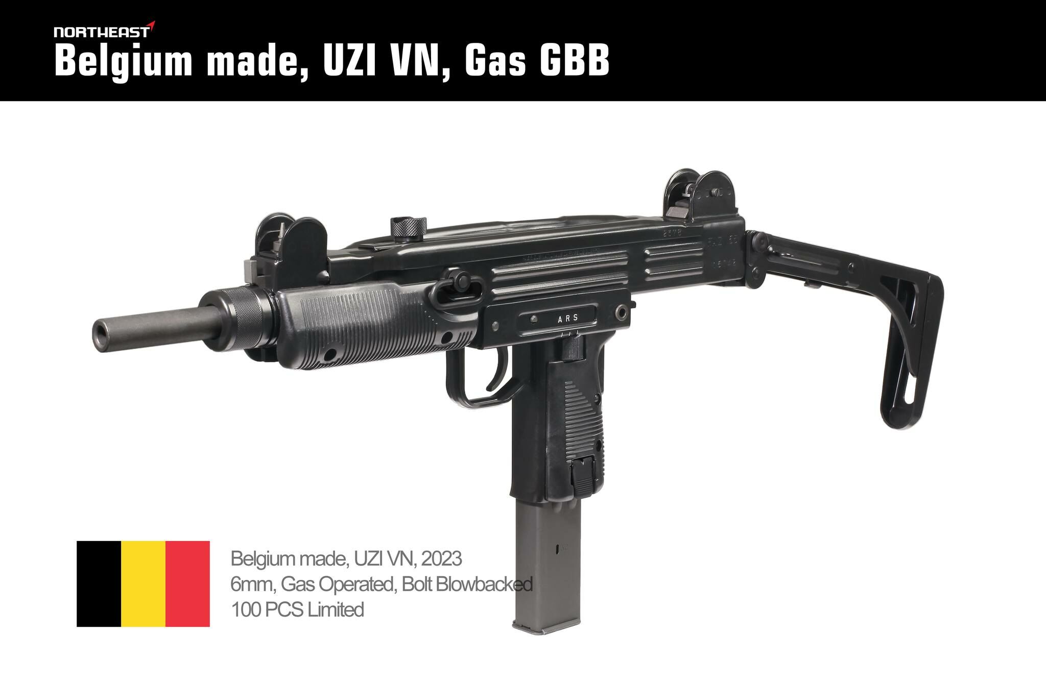 トイガン UZI GBB Northeast UZI GBB Maschinenpistole MP2A1 SMG (Newest Version