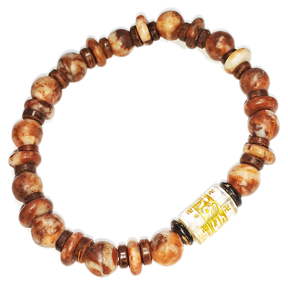 六字真言&龍宮舍利手珠7.4mm【十方】152804