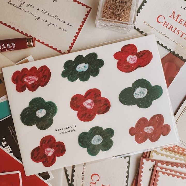 聖誕花朵 霧面透明PET貼紙｜什物 A KIND OF CAFE