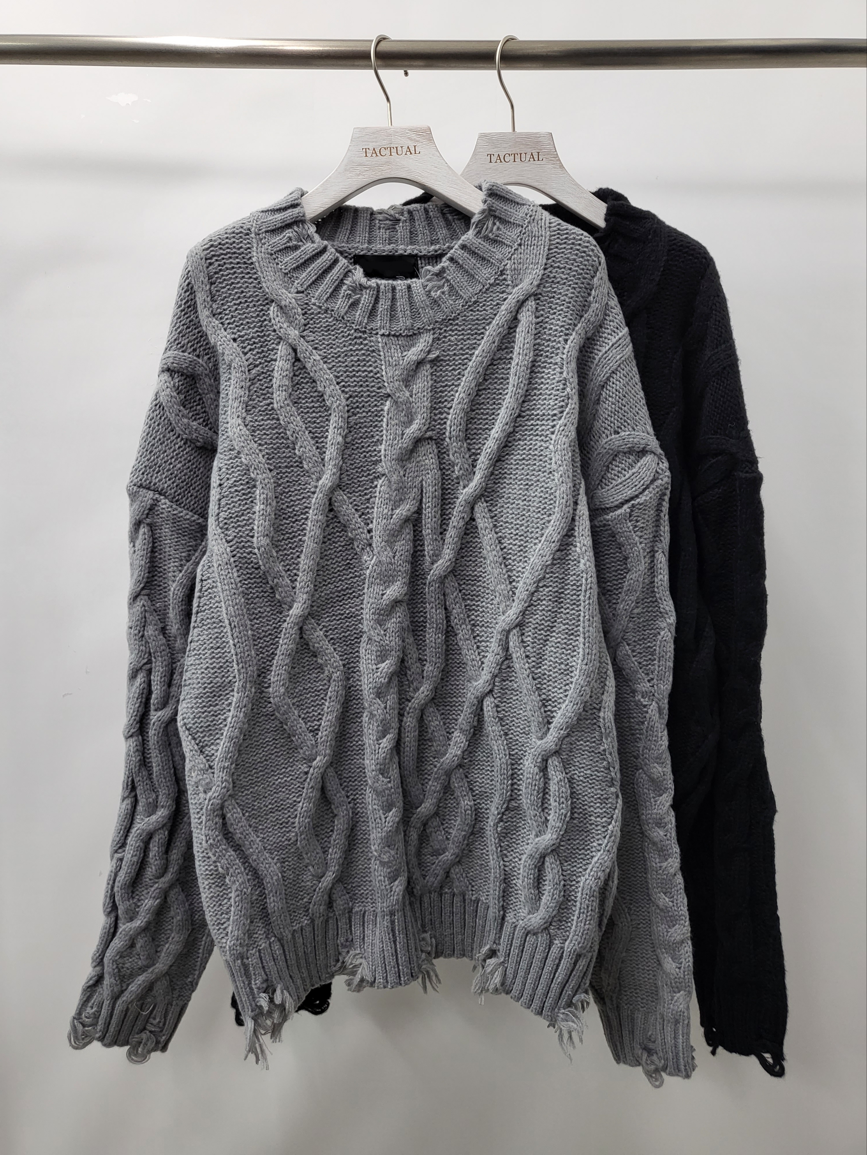 淨色扭紋針織衫 T5240