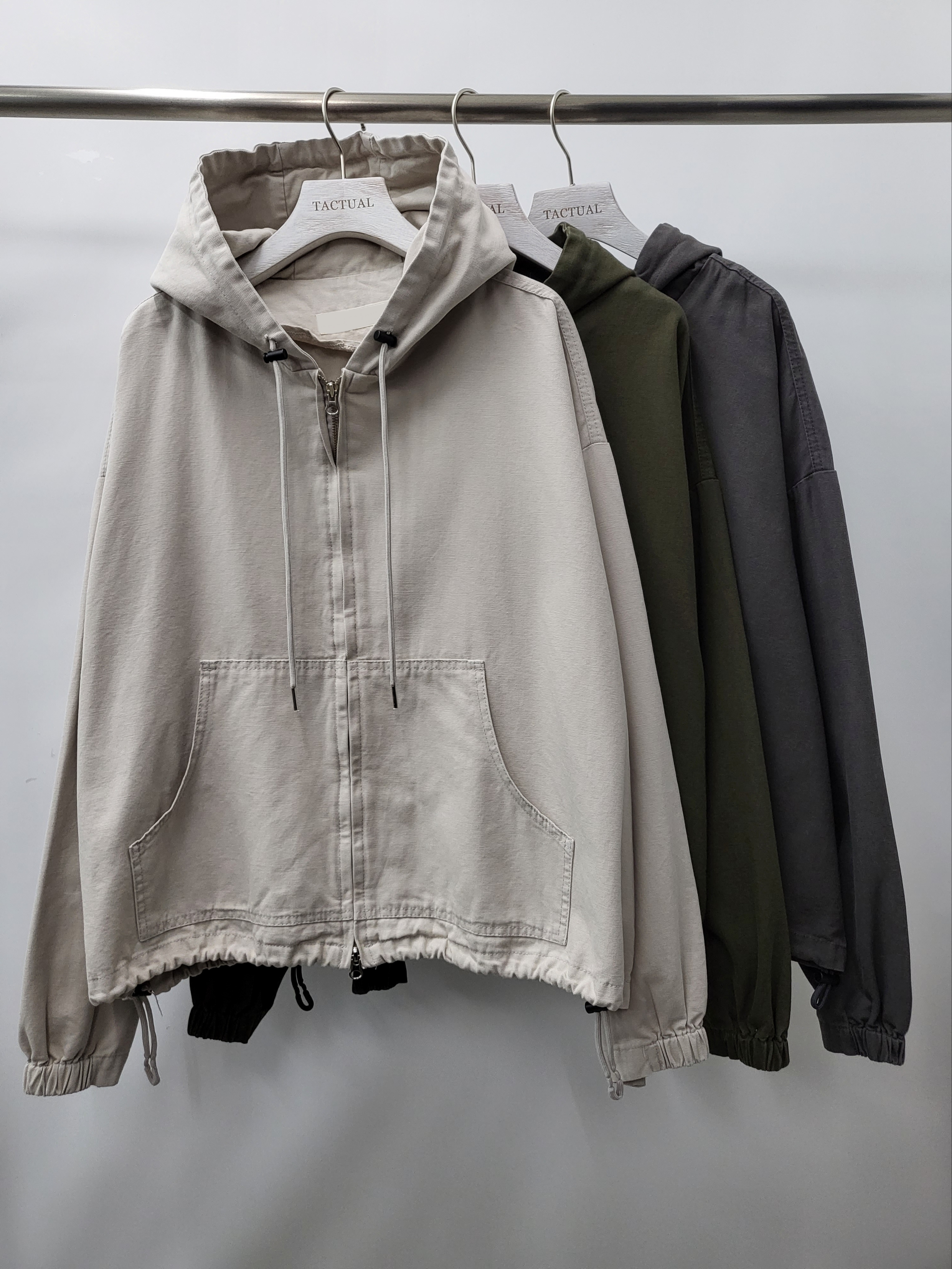 淨色連帽拉鍊外套 JK2421