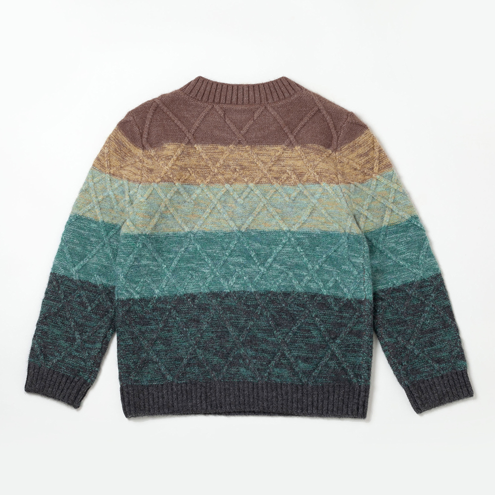 PIPPY橫條紋漸層菱格紋高領毛衣長袖上衣