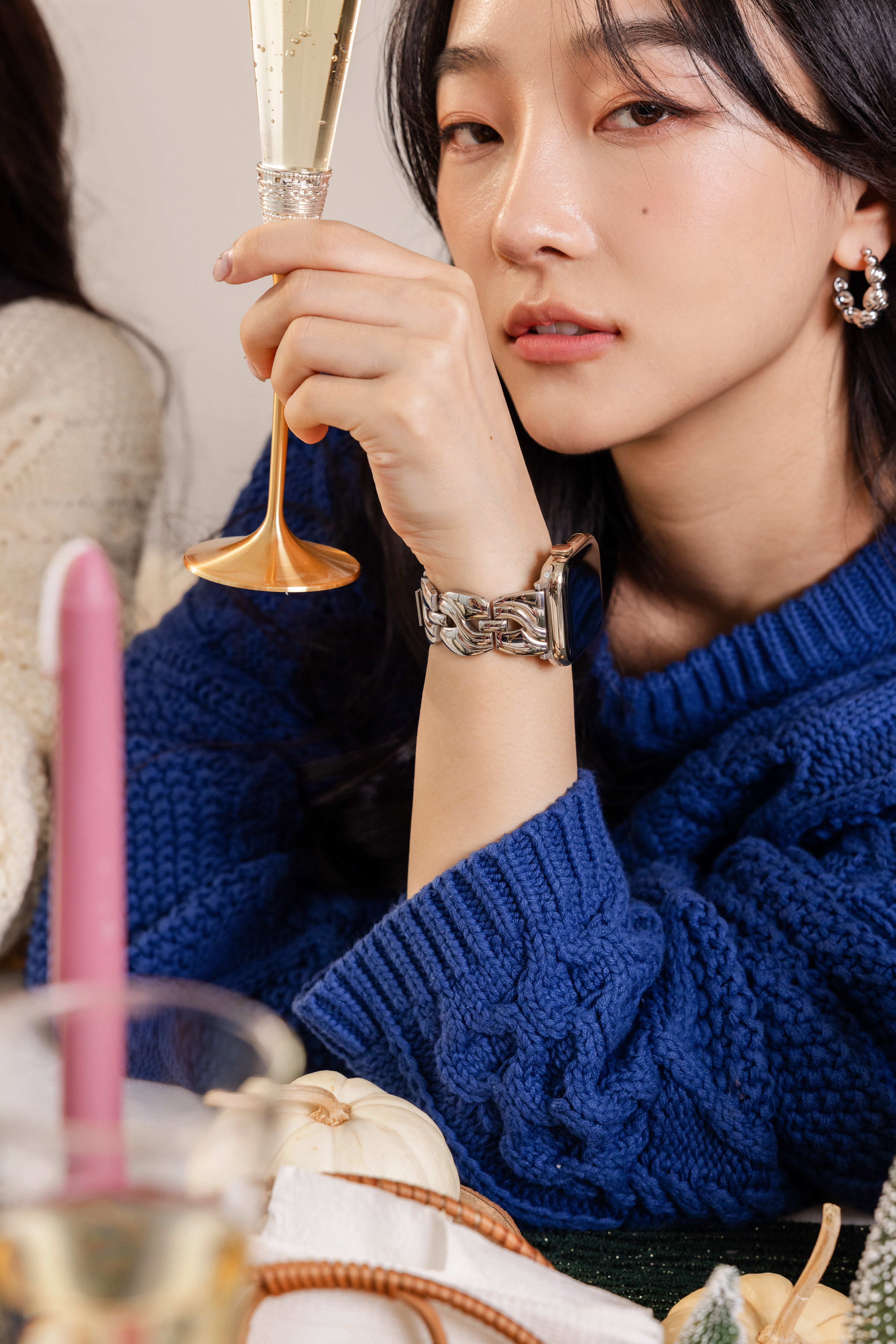 Apple Watch 細緻曲線H錶帶（銀色）