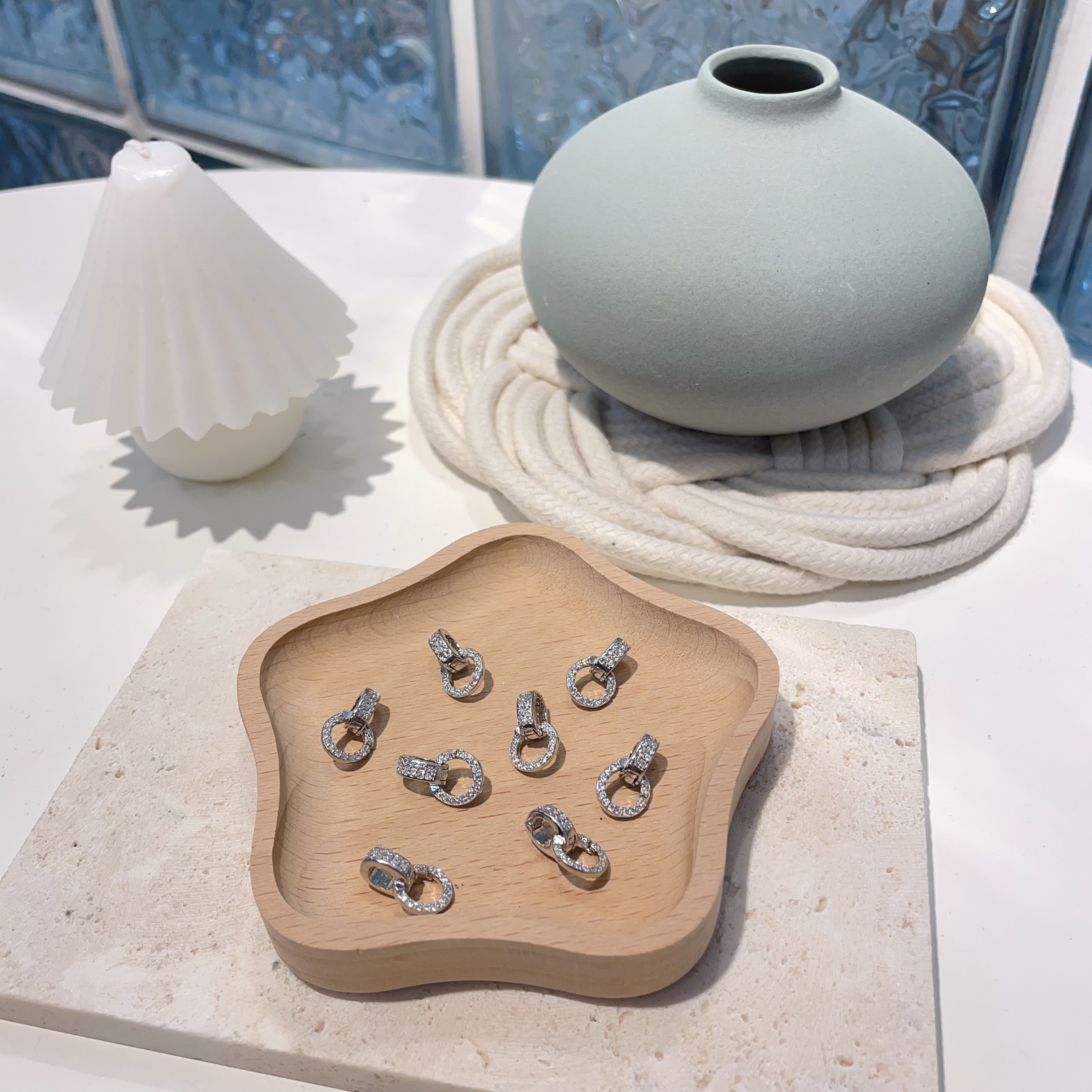 純銀閃石萬用銀扣