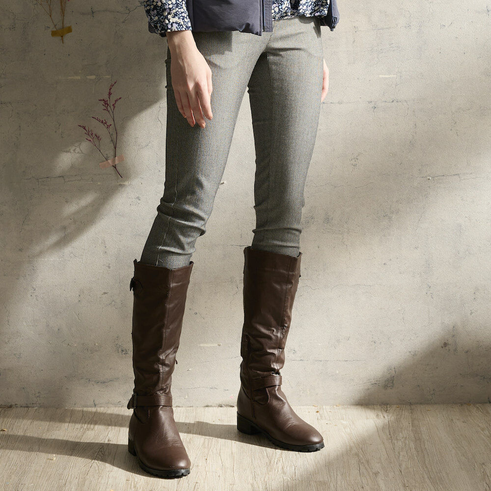 PIPPY彈性棉休閒窄管長褲 灰