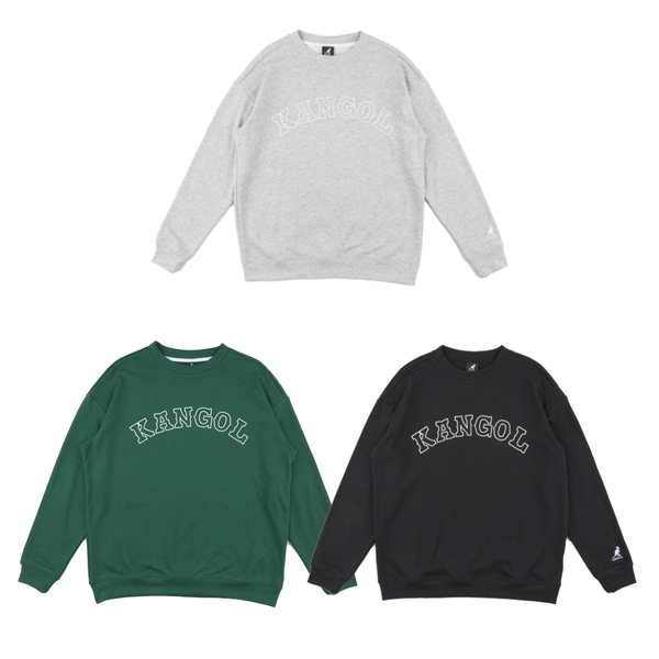 KANGOL 大學T 灰 黑 綠 白LOGO 圓領 長T 中性 63551024-
