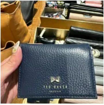 [S] TED BAKER 249975 WXL-LILLLY CRYSTAL BOW CARD HOLDER,NAVY, 5059856272401 (ST131)