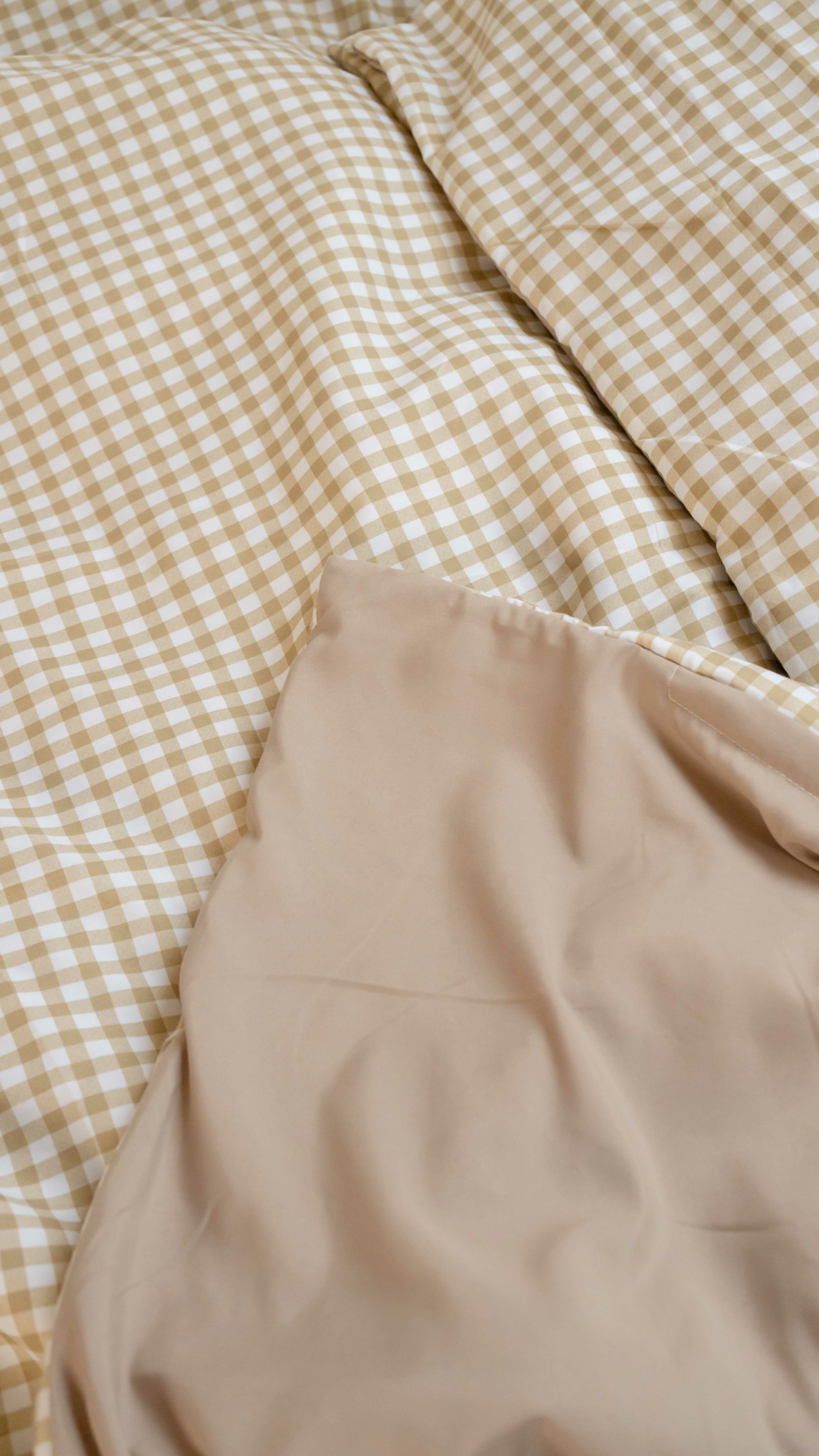 奶茶格子床包組 （一般款/加厚兩用款）