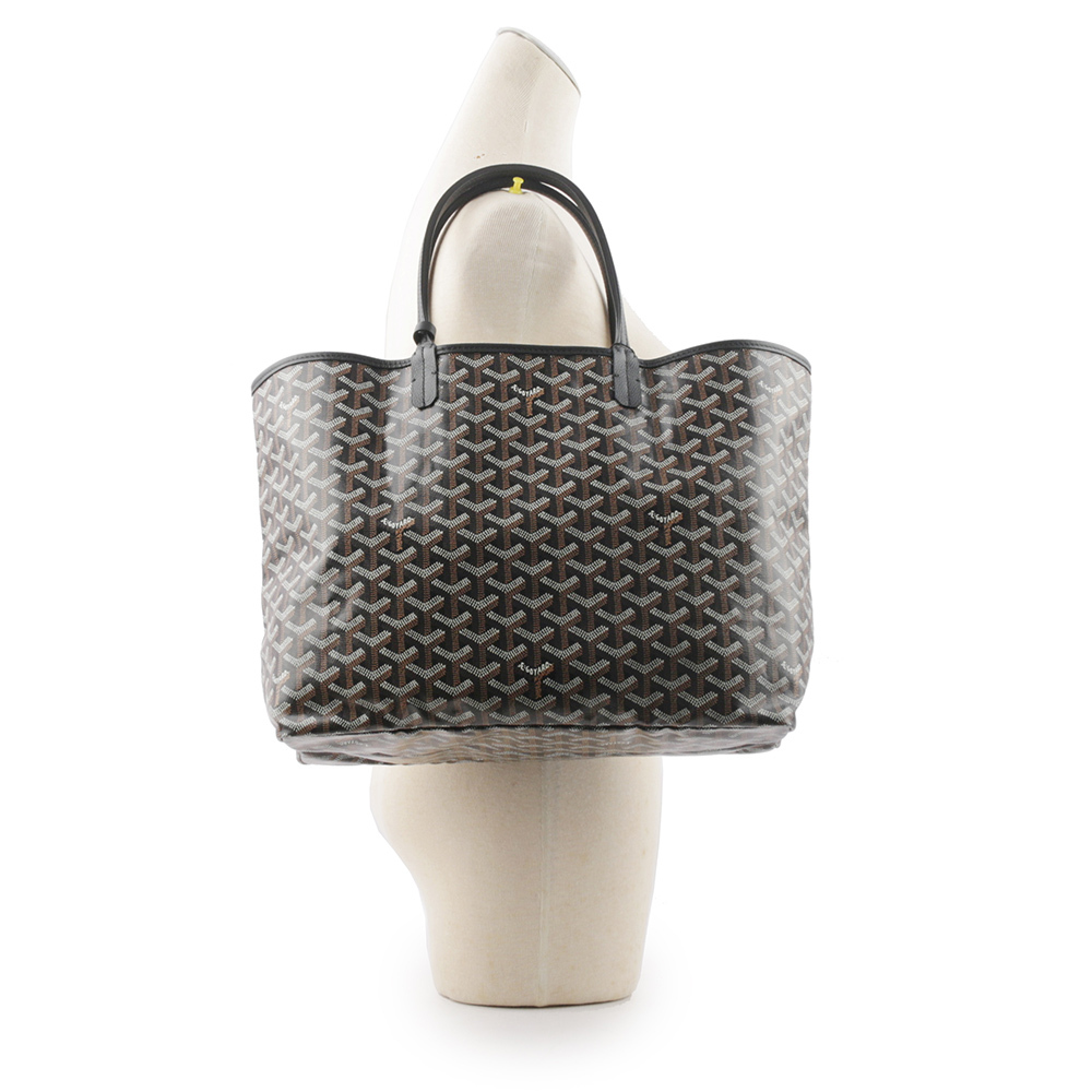 【GOYARD】Saint Louis PM 經典圖紋中型購物包(黑色) STLOUIPMLTY01CL01P