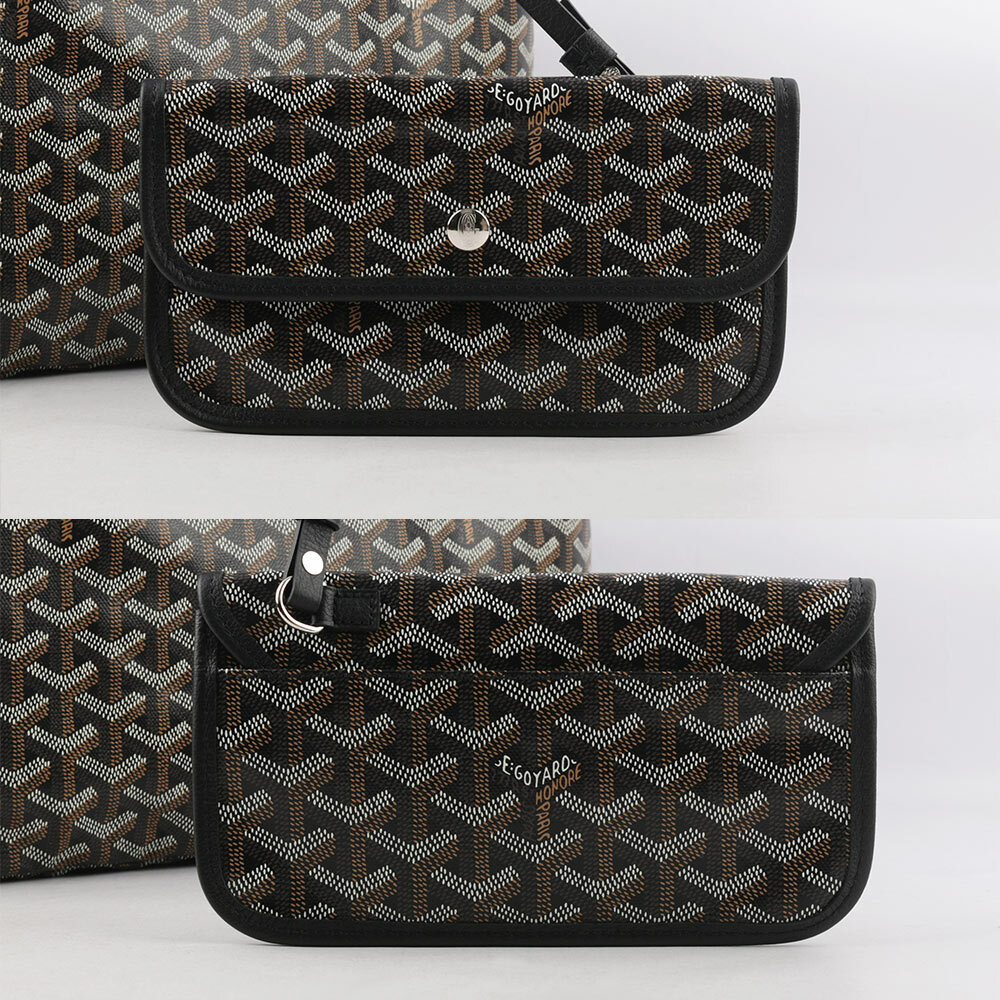 【GOYARD】Saint Louis PM 經典圖紋中型購物包(黑色) STLOUIPMLTY01CL01P