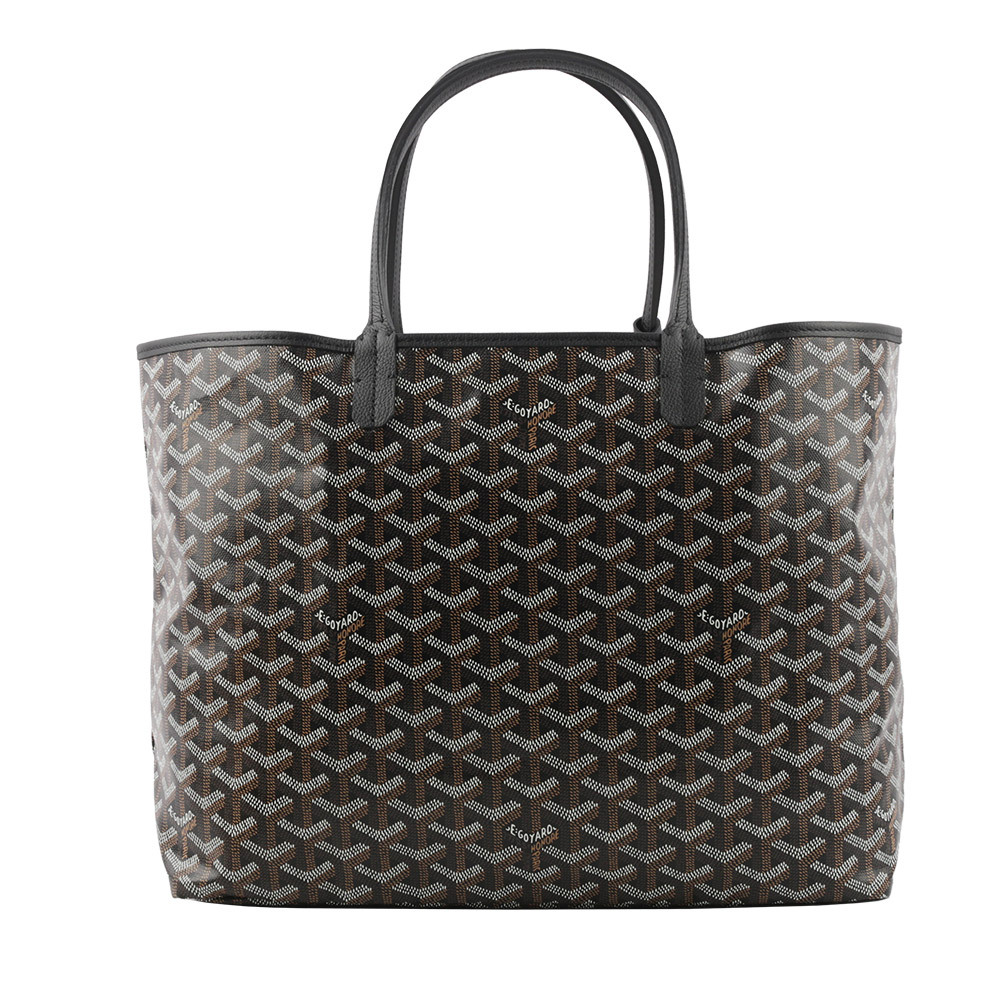【GOYARD】Saint Louis PM 經典圖紋中型購物包(黑色) STLOUIPMLTY01CL01P