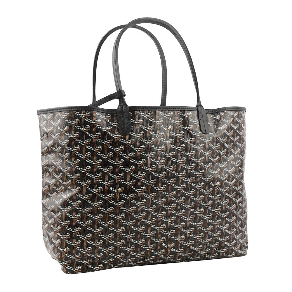 【GOYARD】Saint Louis PM 經典圖紋中型購物包(黑色) STLOUIPMLTY01CL01P