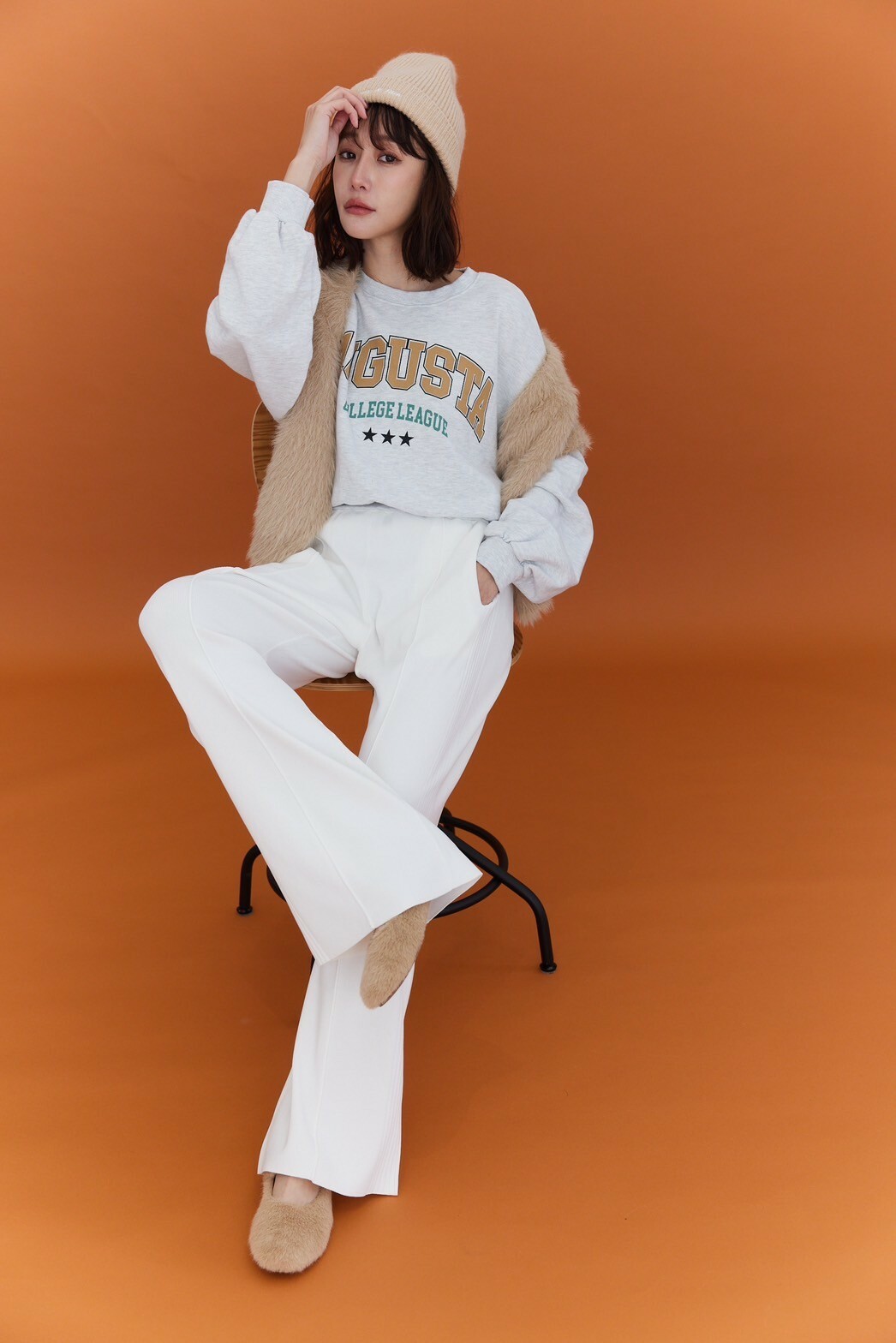 長腿針織寬褲_AMISSA（白）