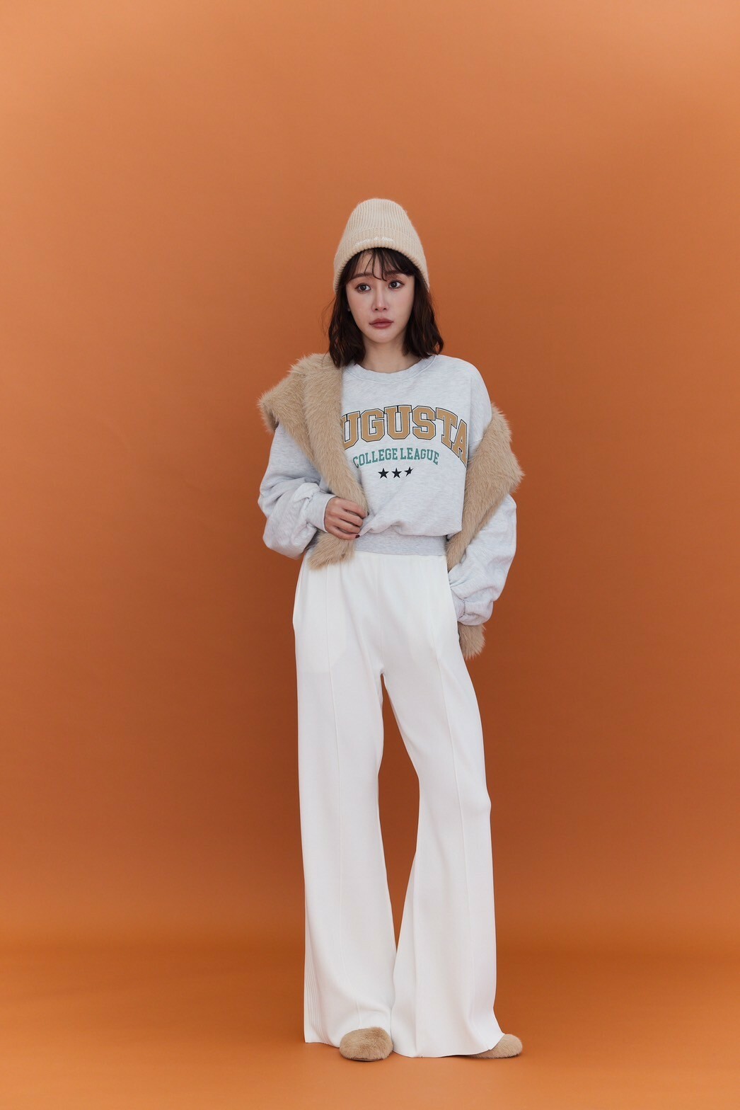 長腿針織寬褲_AMISSA（白）