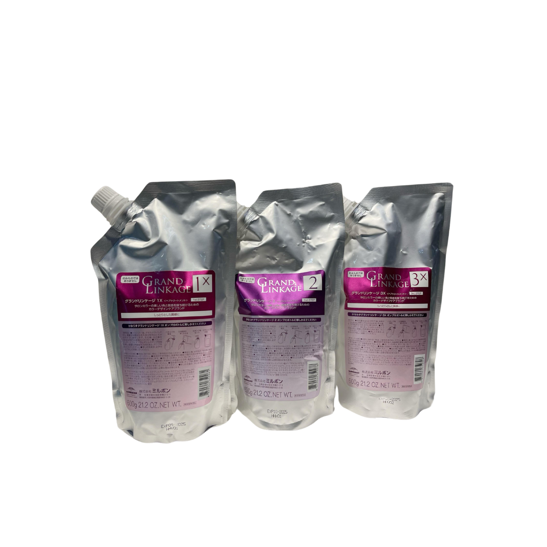 Milbon Grand Linkage Treatment 3步深層焗油護理套裝（套裝X版）