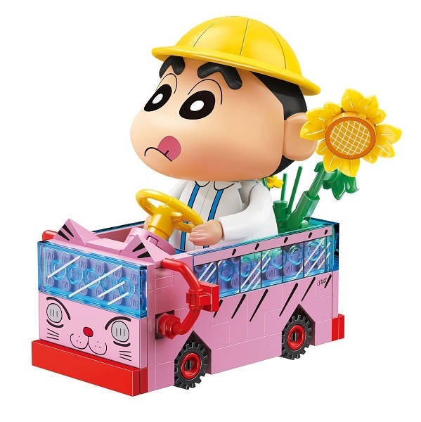 《 Qman 啟蒙積木 》  Keeppley蠟筆小新 小新的迷你校車