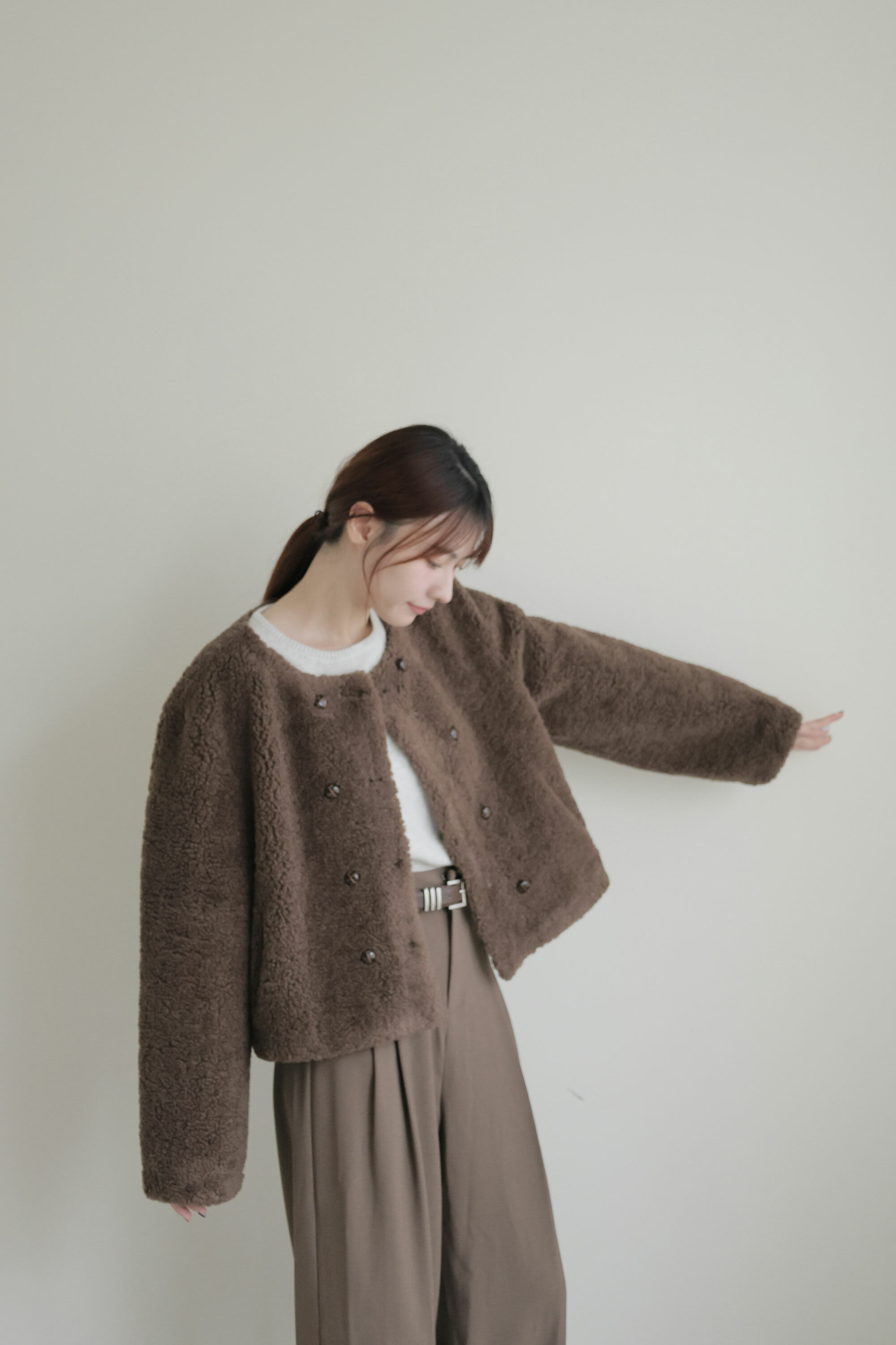 泰迪熊熊雙排釦外套