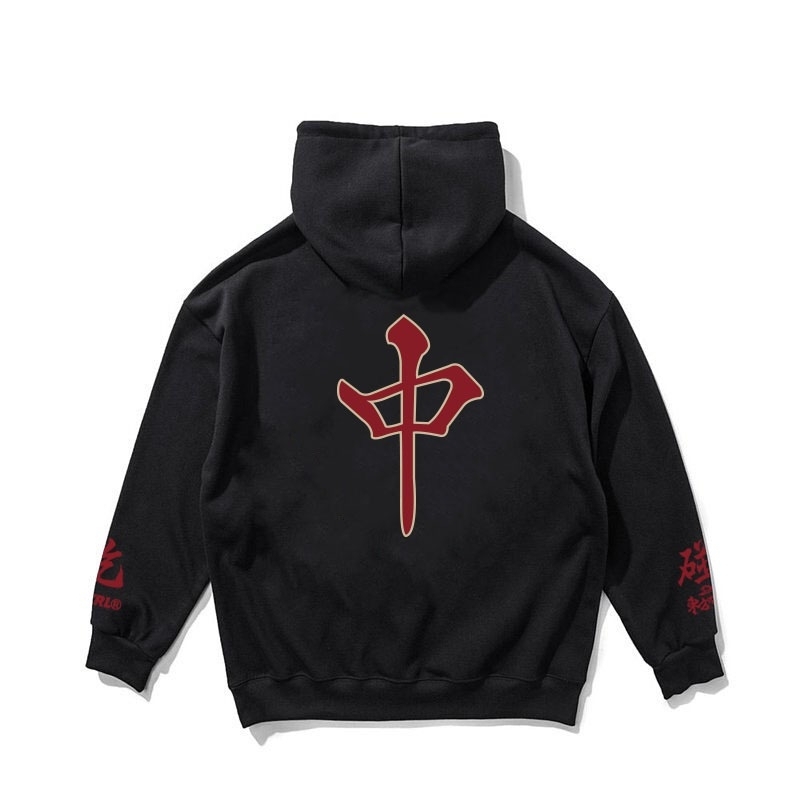 XCTRL x 東方不敗麻將暴徒紅中帽T-黑