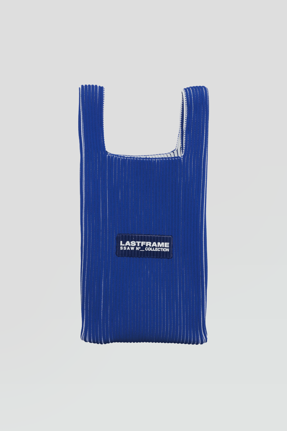 LASTFRAME｜KASANE 迷你針織藍白兩色托特包