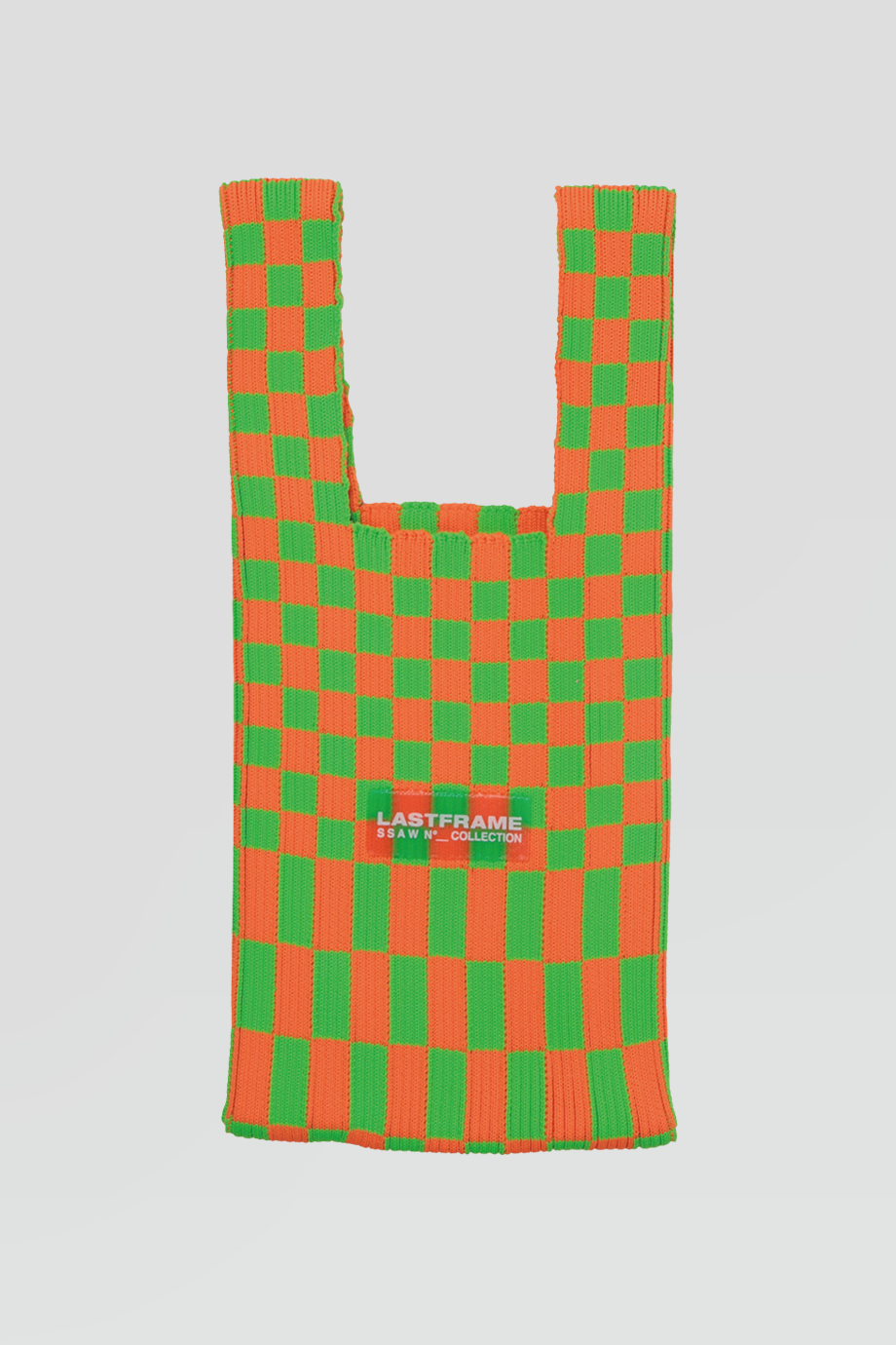 LASTFRAME｜ICHIMATS 小針織橘綠格紋托特包