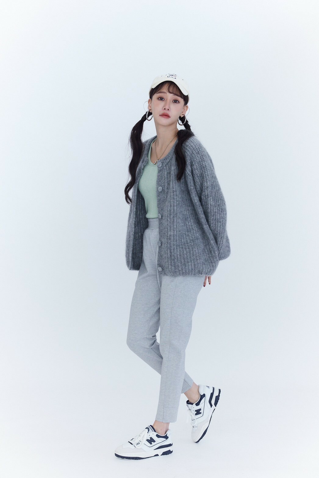 必收馬海毛針織外套_AMISSA（灰）