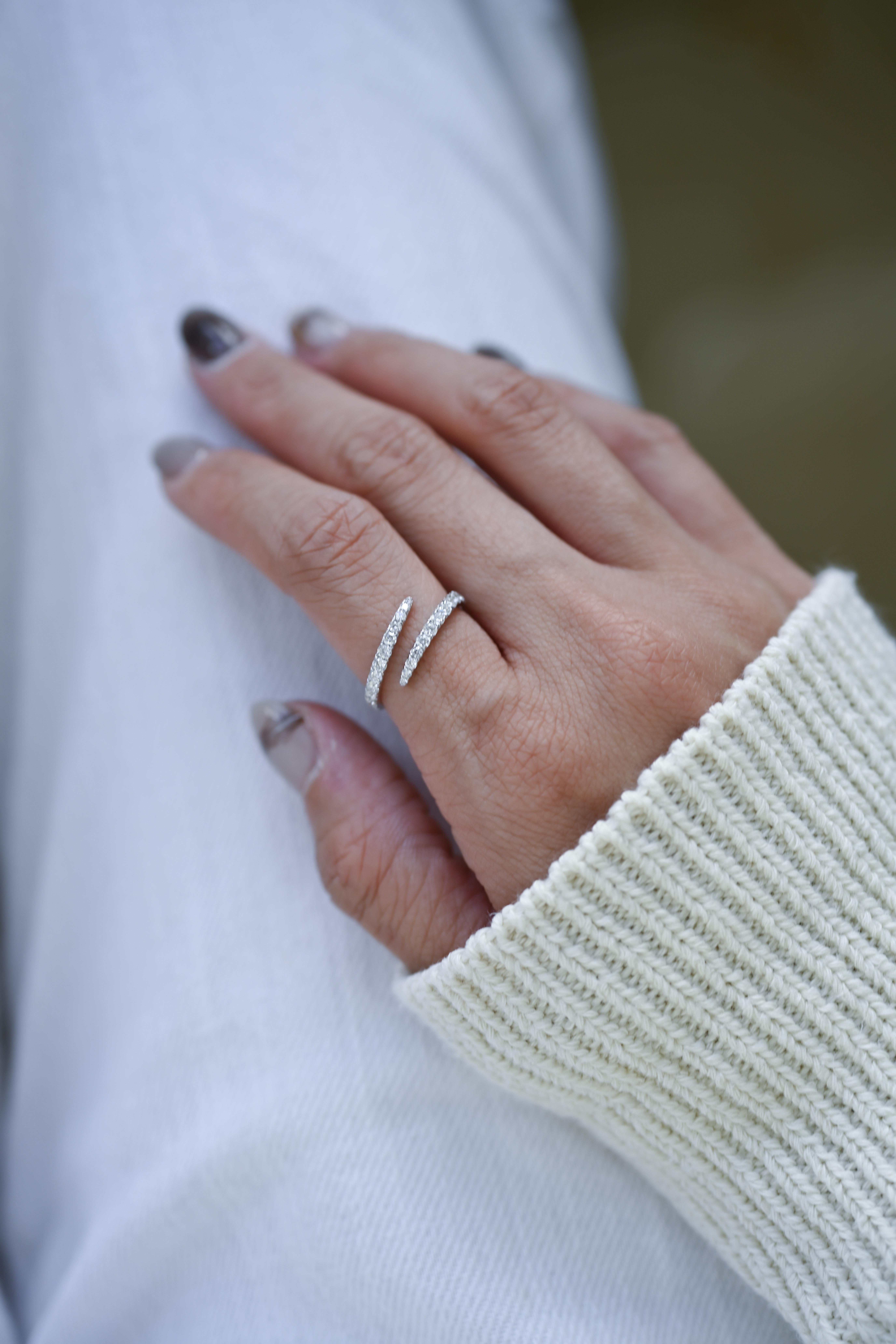 18K Open Lizar Diamond Ring