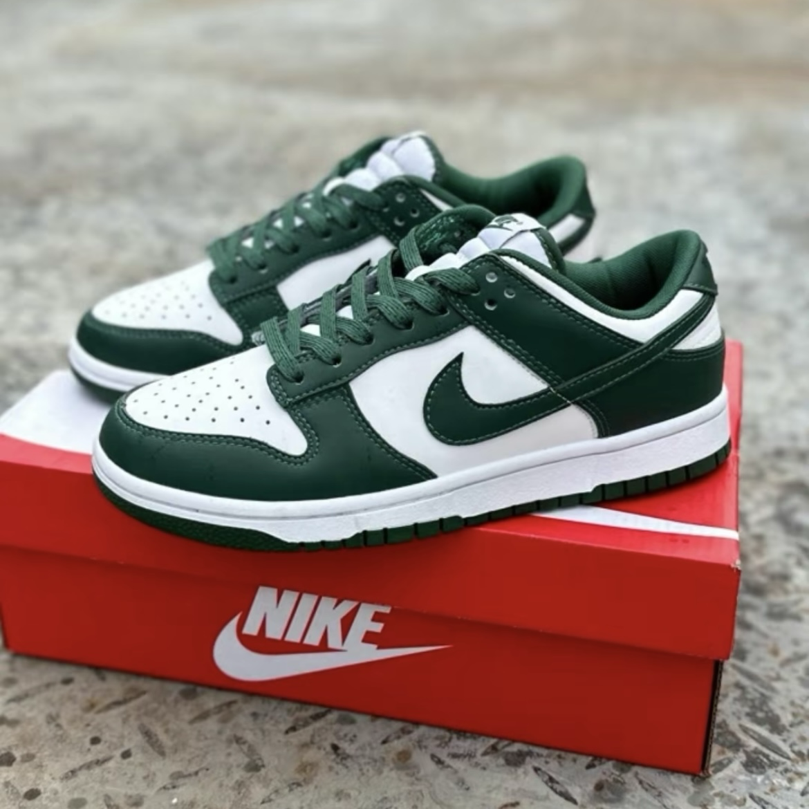 Nike Dunk Low Michigan State (GS) 白綠 低筒 大童 女鞋