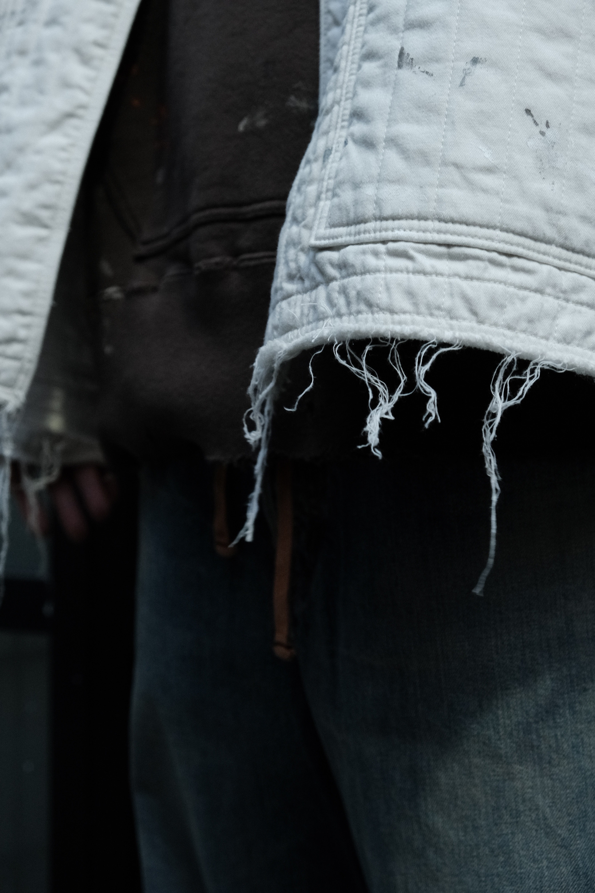 ANCELLM - PADDED QUILTING COLLARLESS JACKET / WHITE ANCELLM - PADDED QUILTING COLLARLESS JACKET / WHITE