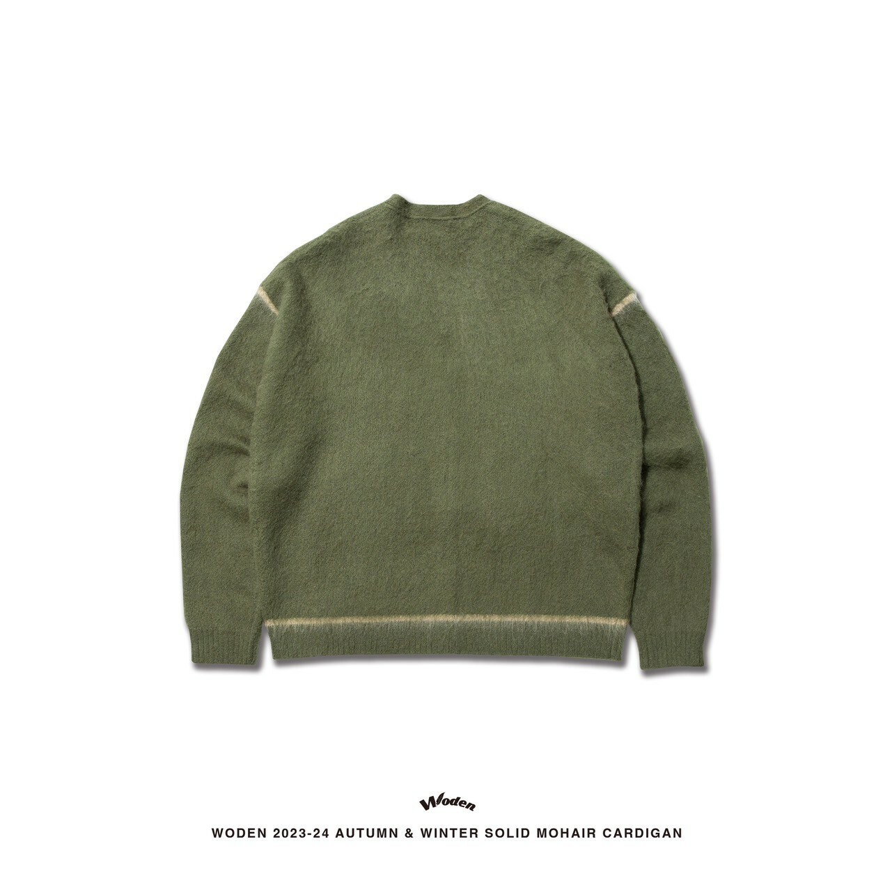 WODEN 2023-24 Autumn & Winter 027 Solid Mohair Cardigan 綠