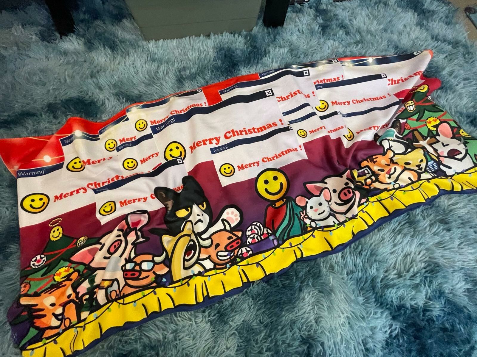 Crab x LIHKG 連登動物最後的晚餐大毛巾| 120*52cm| 蟹貨倉自創產品| LIHKG 官方授權產品系列| 本土品牌